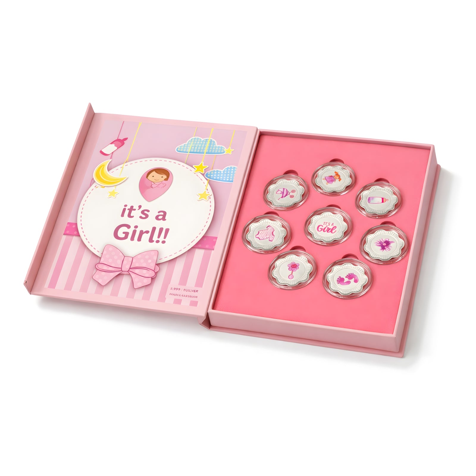 It's a girl Silver coin gift box | Set of 8 coins