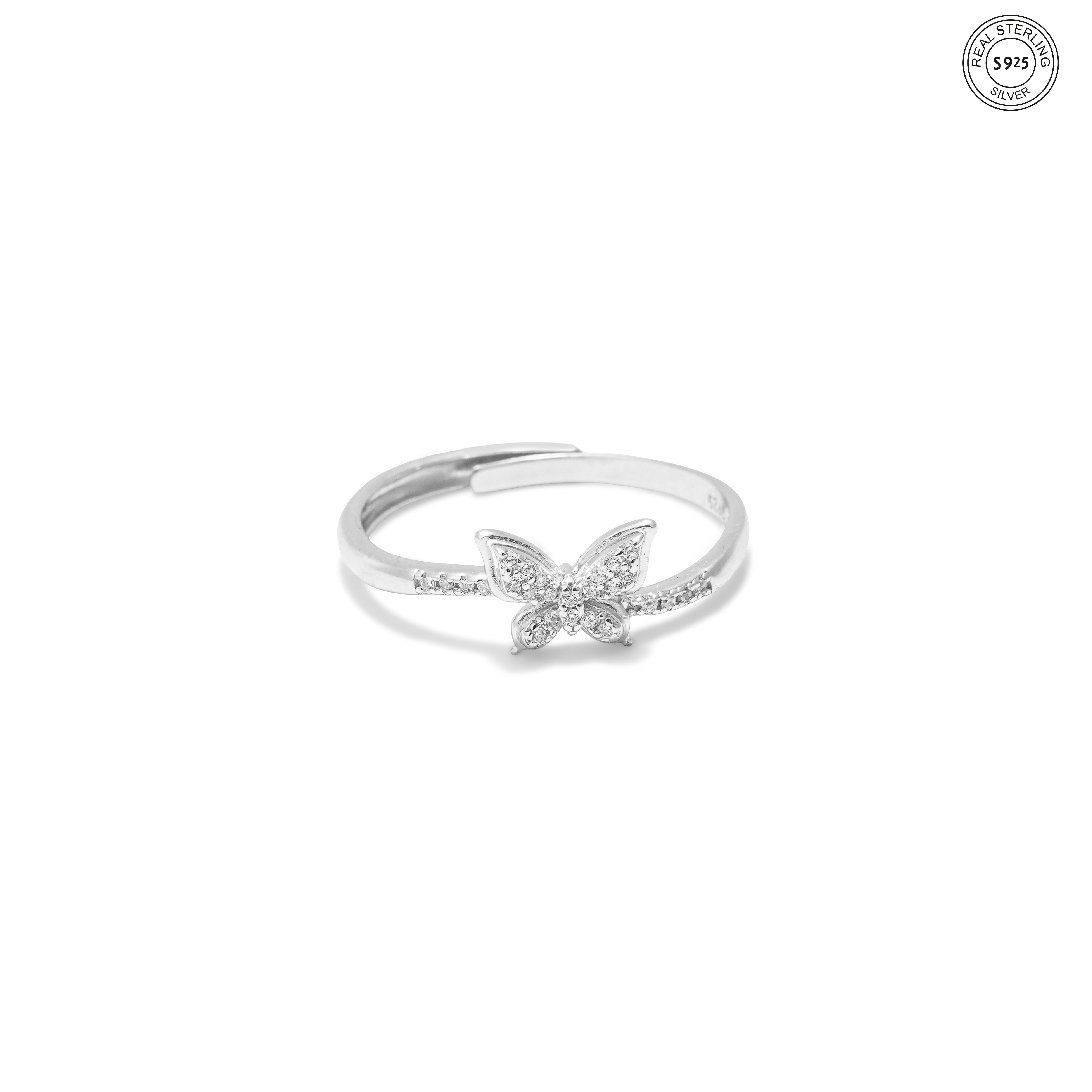 925 silver butterfly ring hallmarked elegant design for women