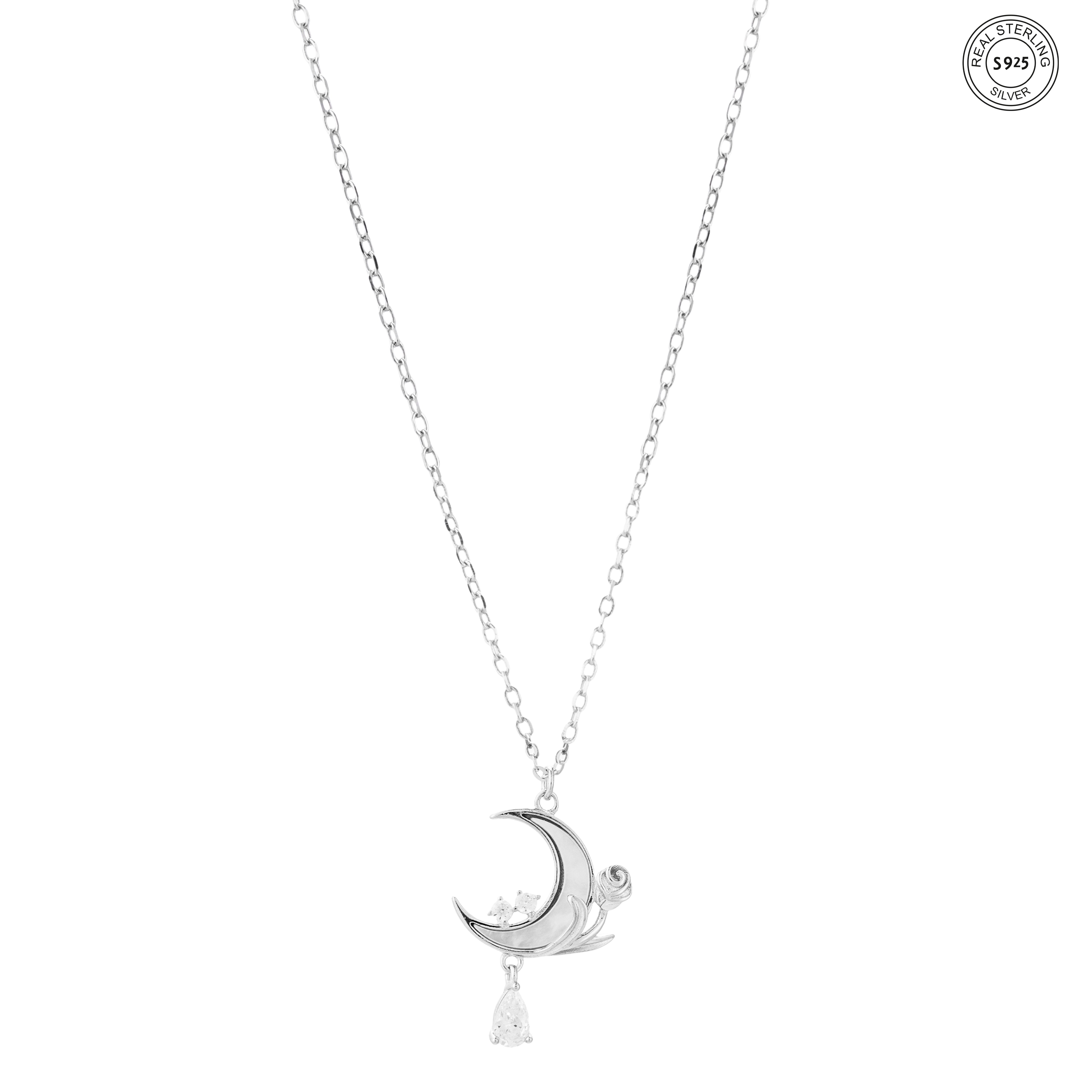 Silver Moonbeam Drop Pendant