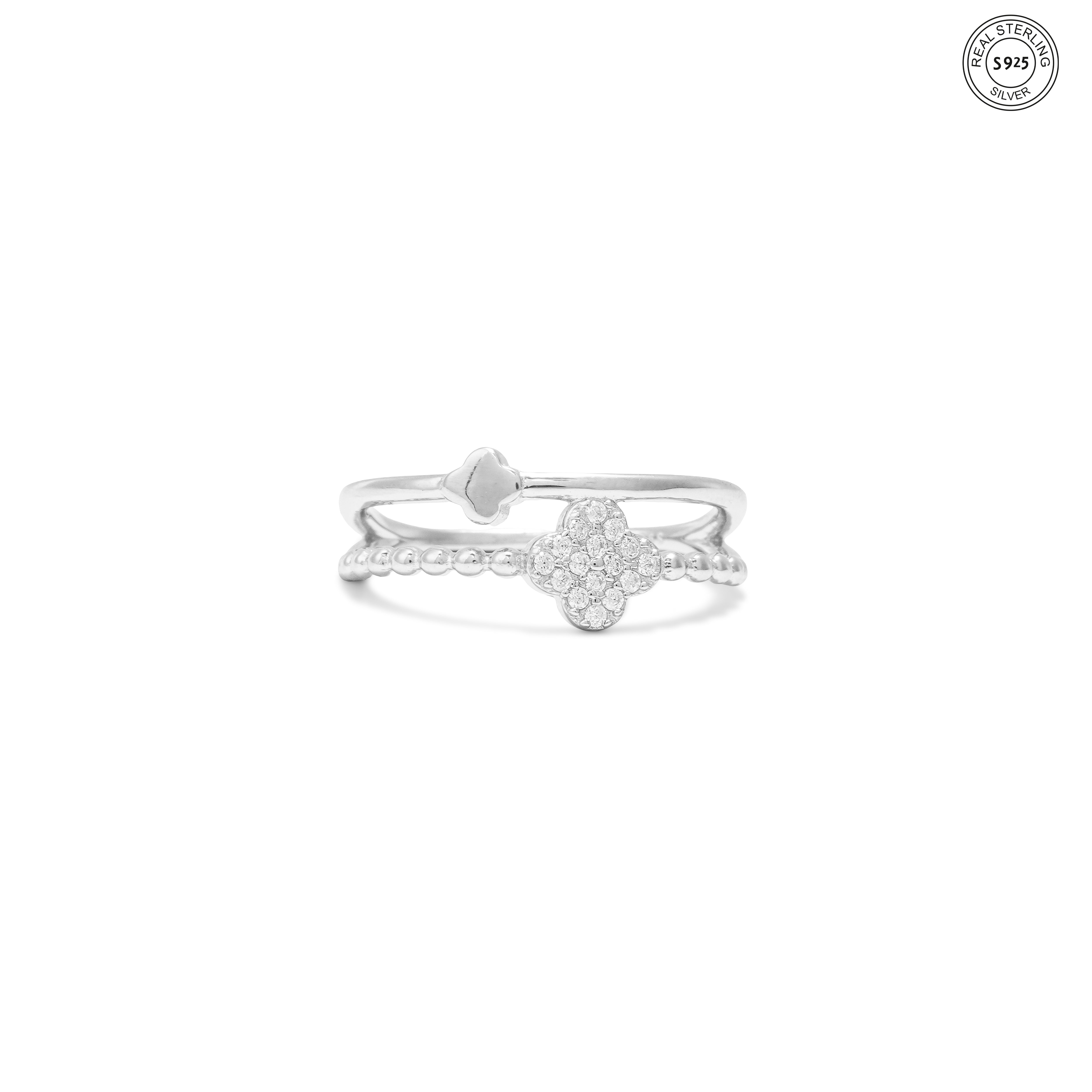 Silver Twofold Luck Ring