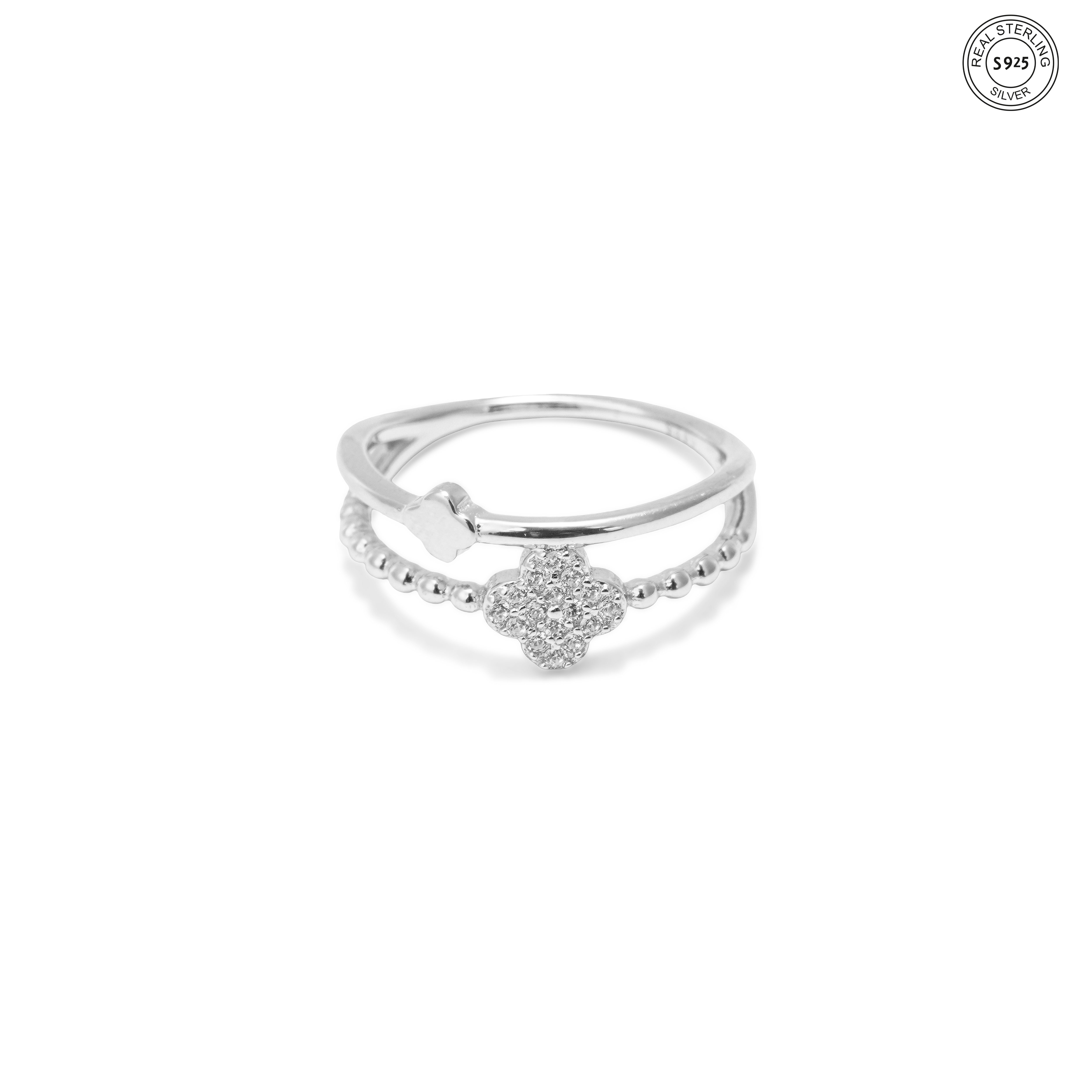 Silver Twofold Luck Ring