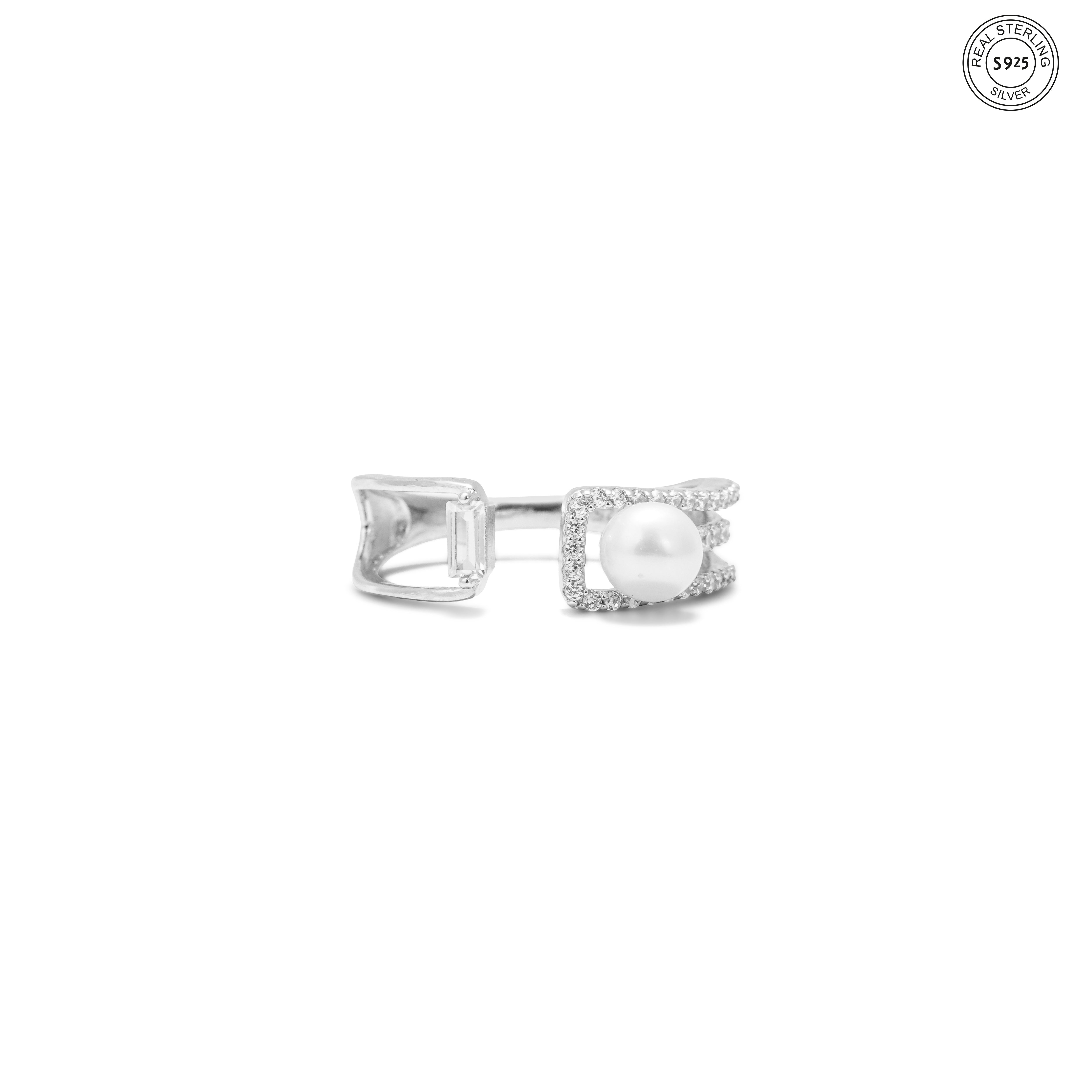 Silver Pearl Split Ring