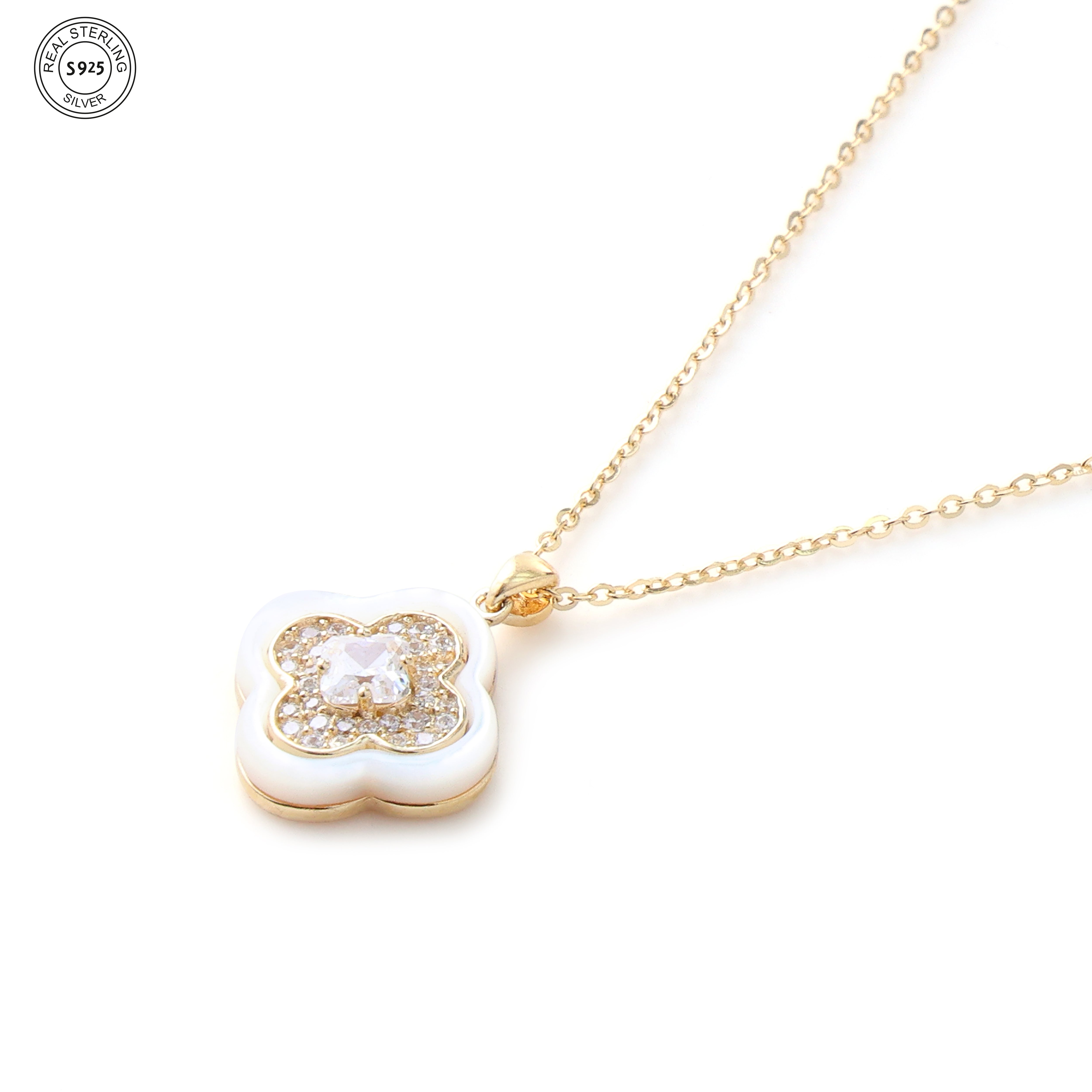 Ivory Bloom Silver Pendant