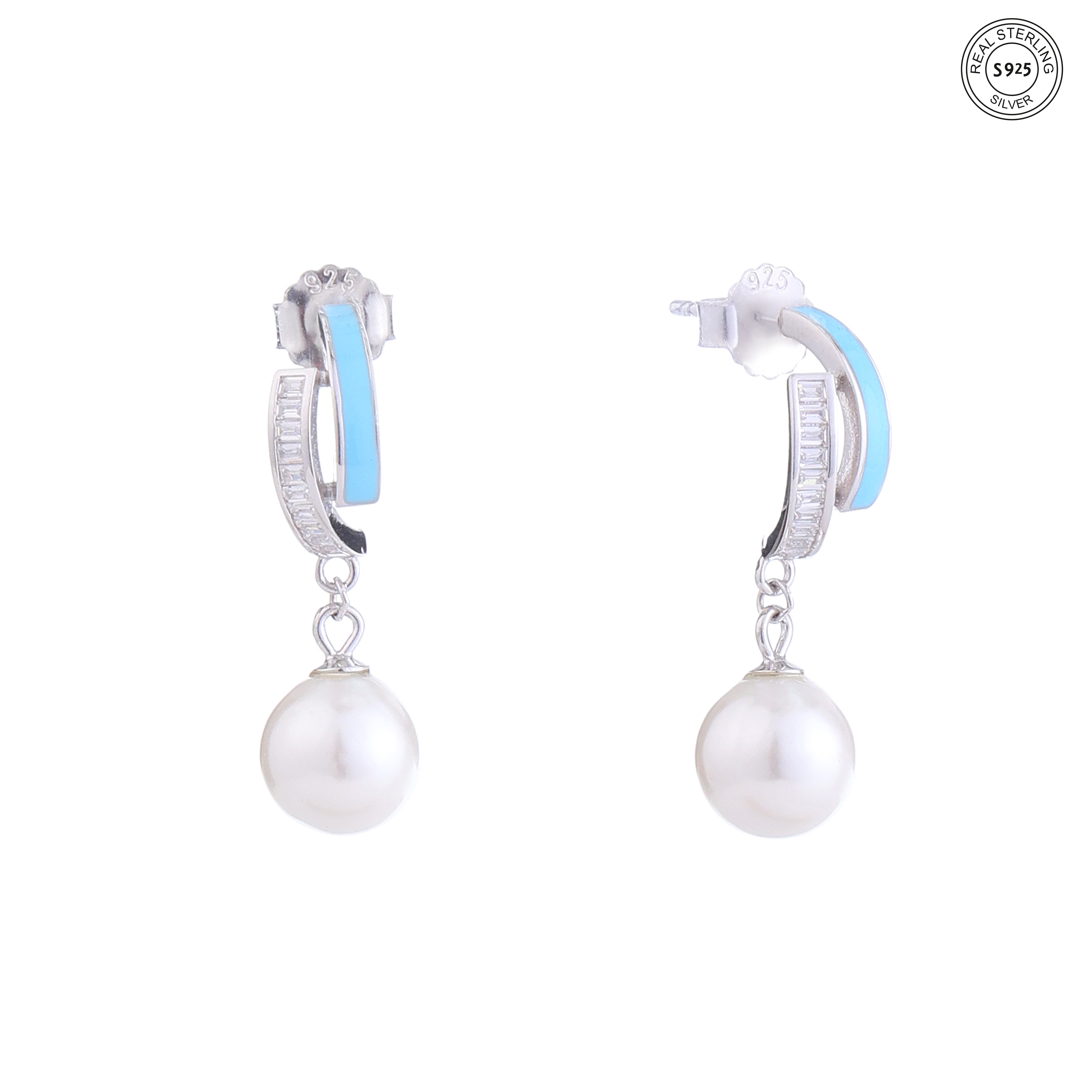 Pearl Drip Silver Earrings