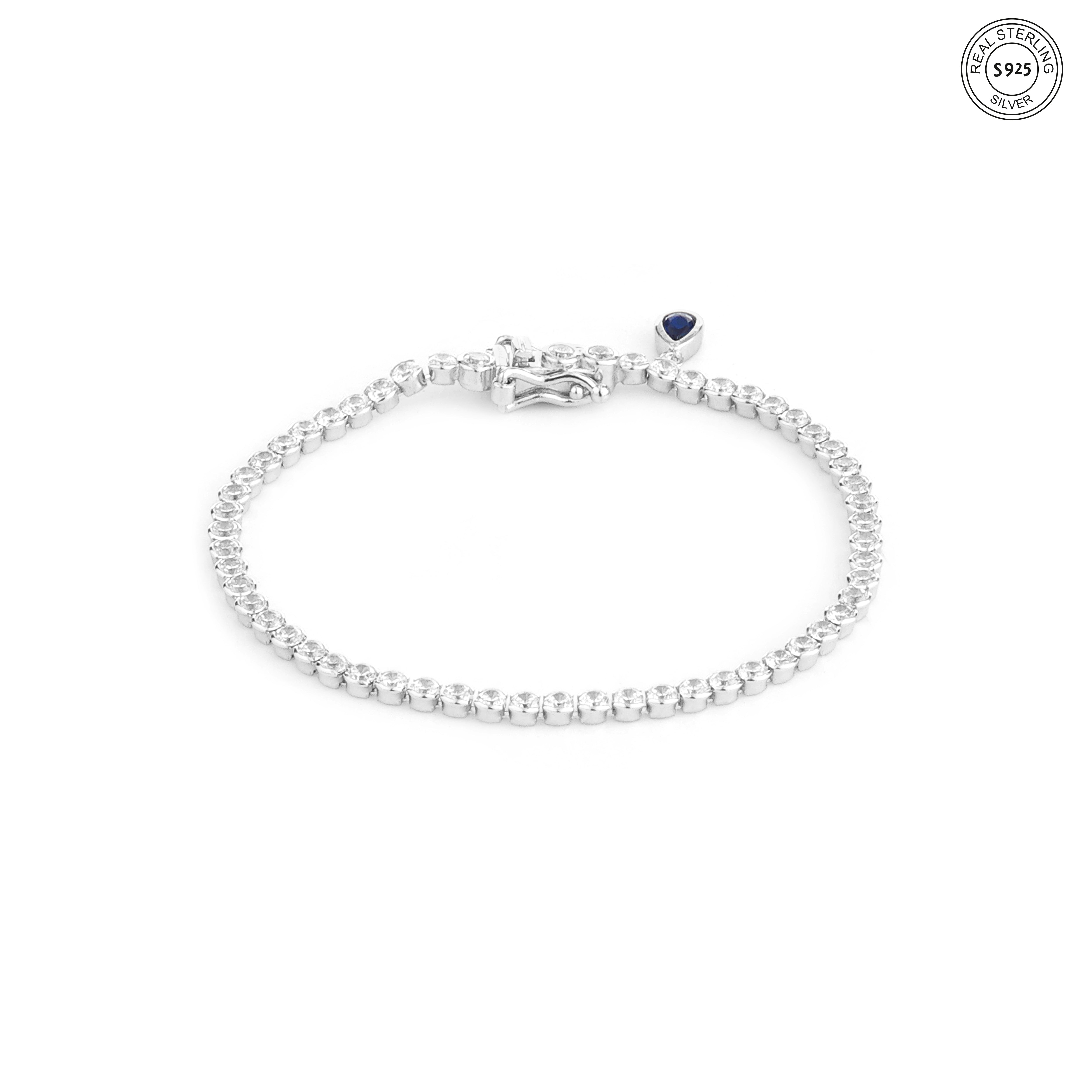 Crystal Drip Silver Bracelet