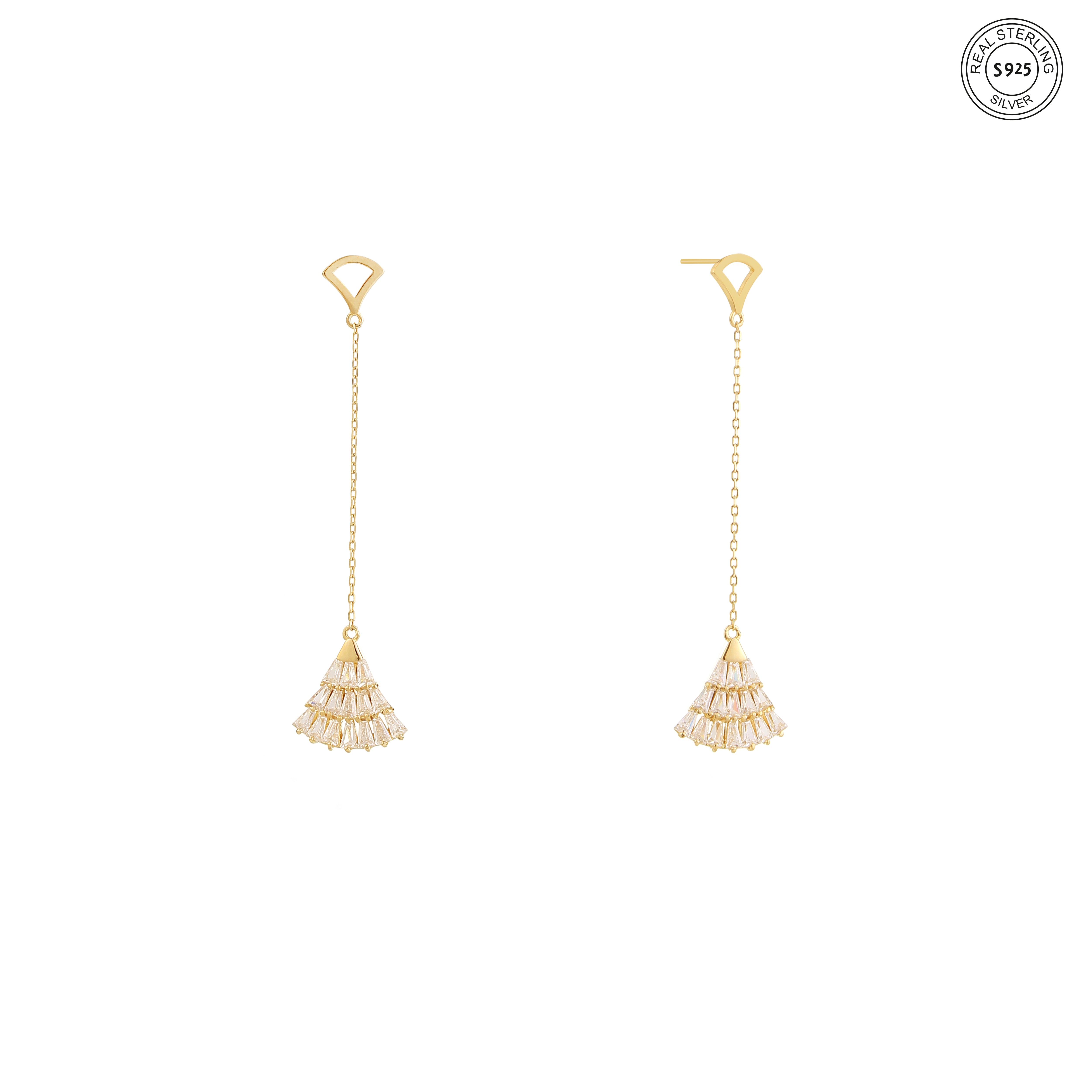Glow Drape Silver Earrings