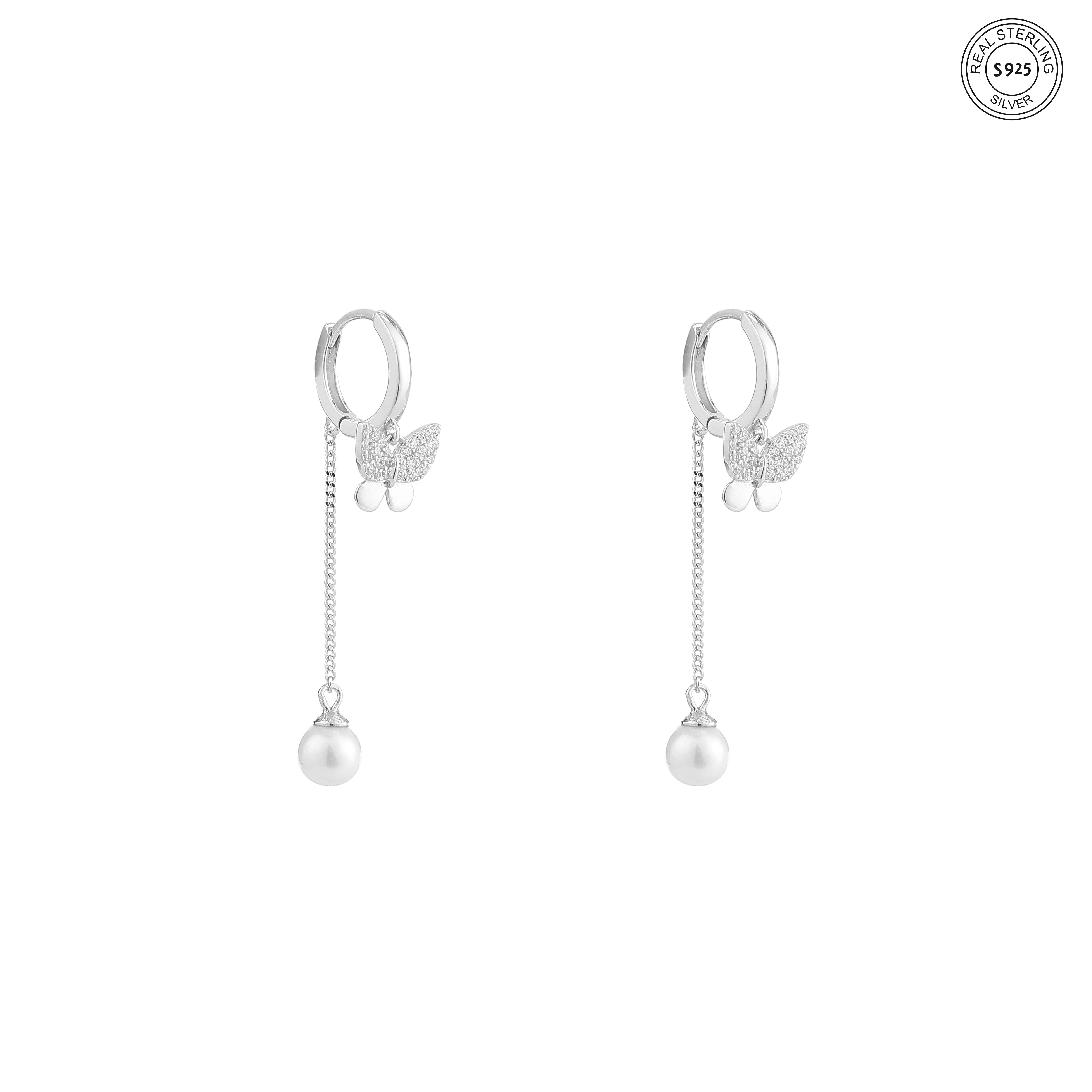 Pearl Flutter Silver Drops