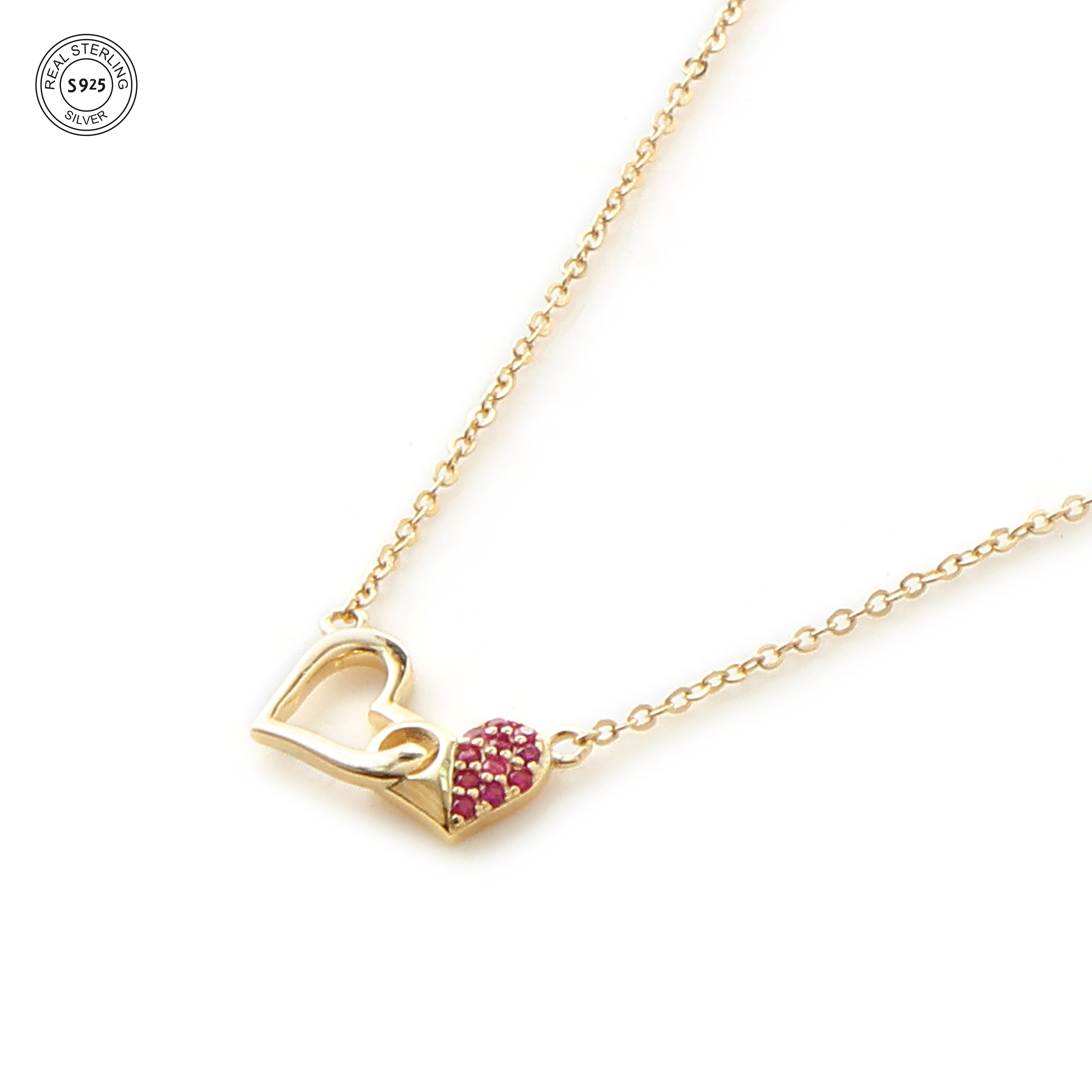 Blush Heart Silver Pendant