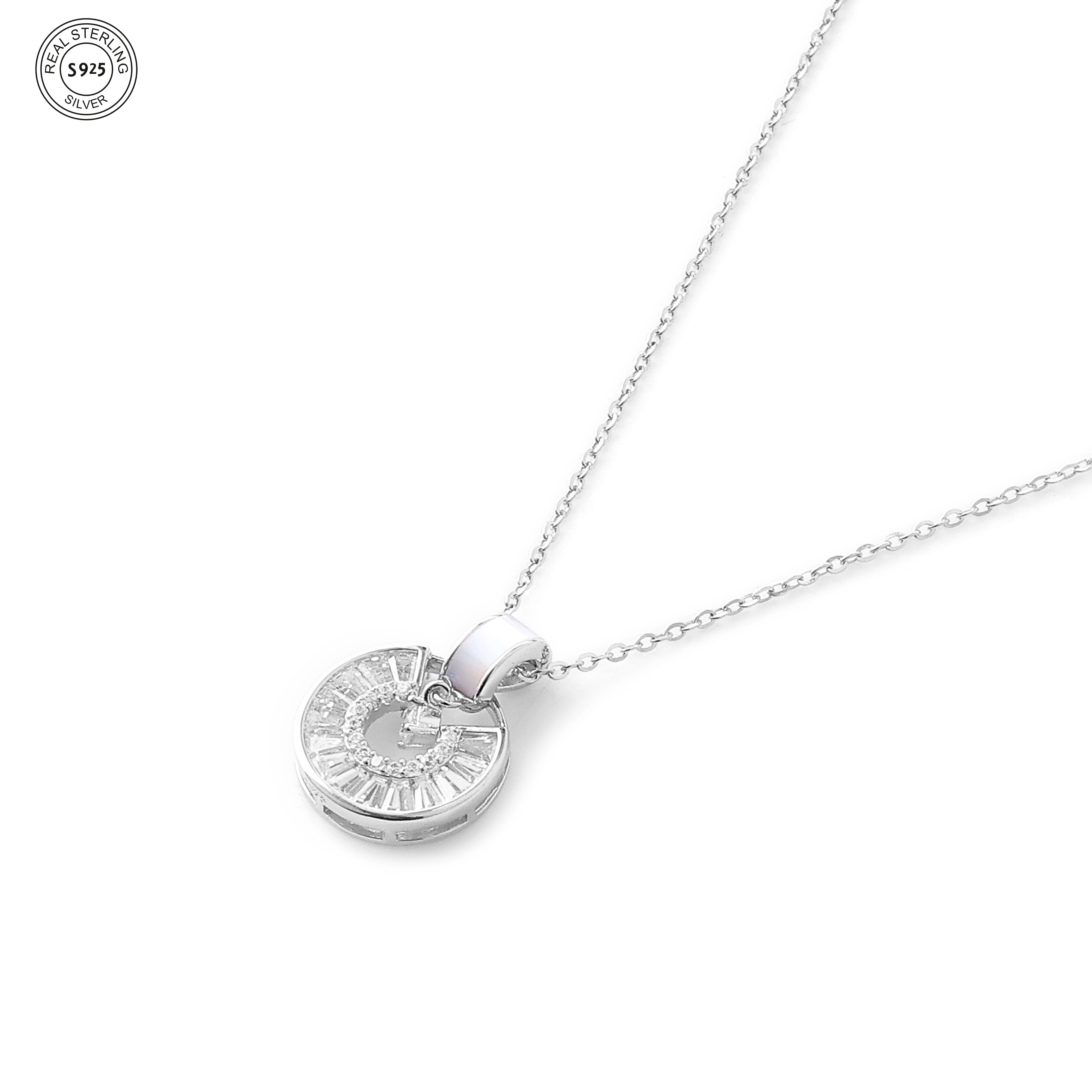 Crystal Orbit Silver Pendant