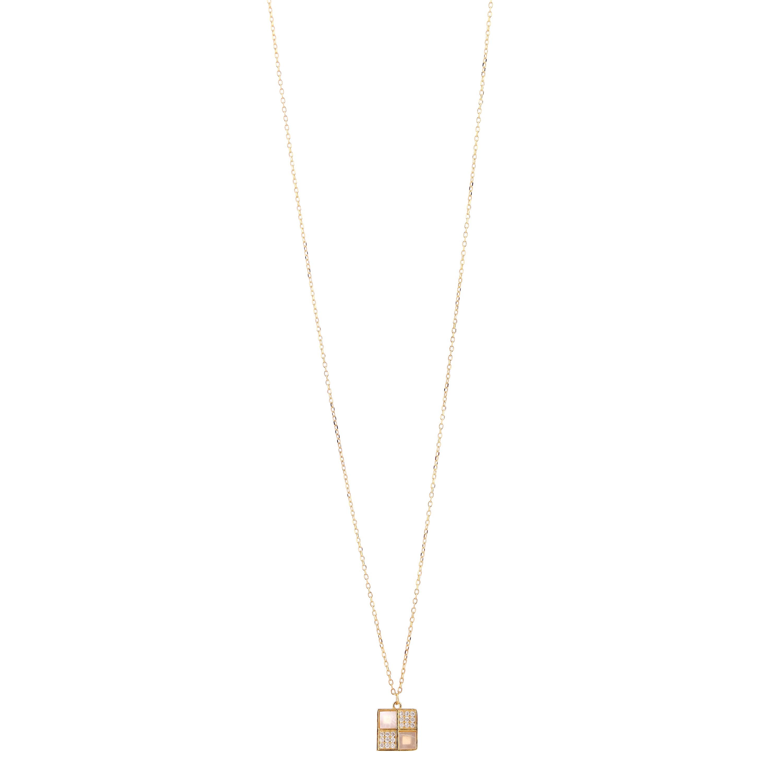 Geometric Mosaic Gold-Plated Silver Pendant
