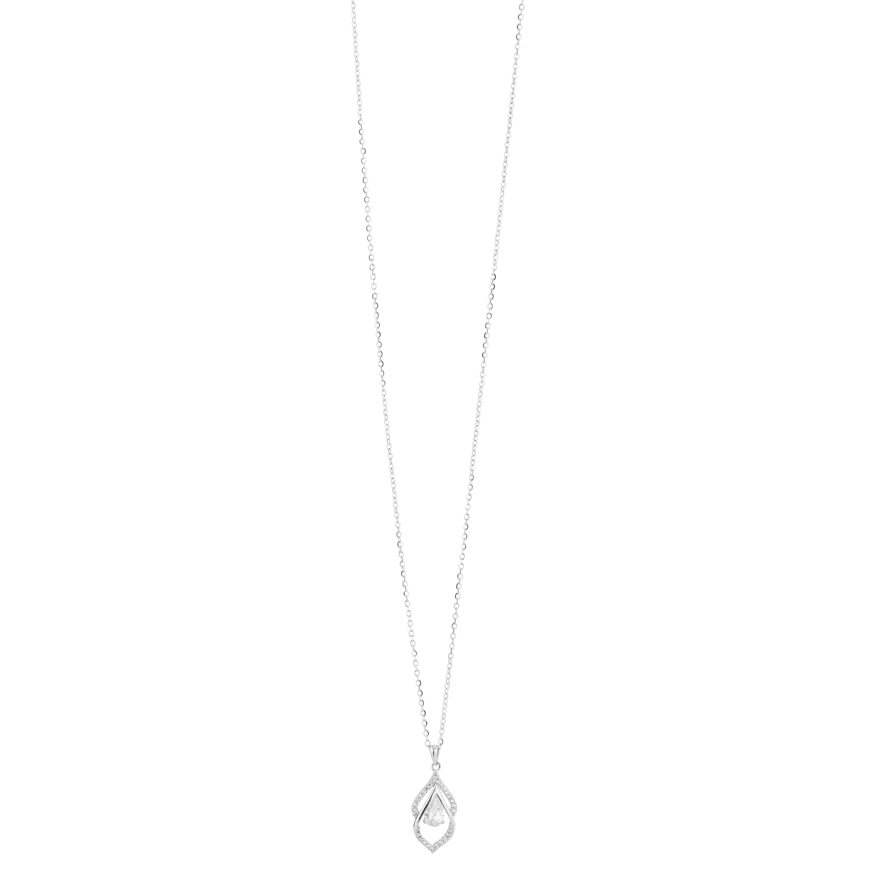 Radiant Teardrop Marquise Silver Pendant