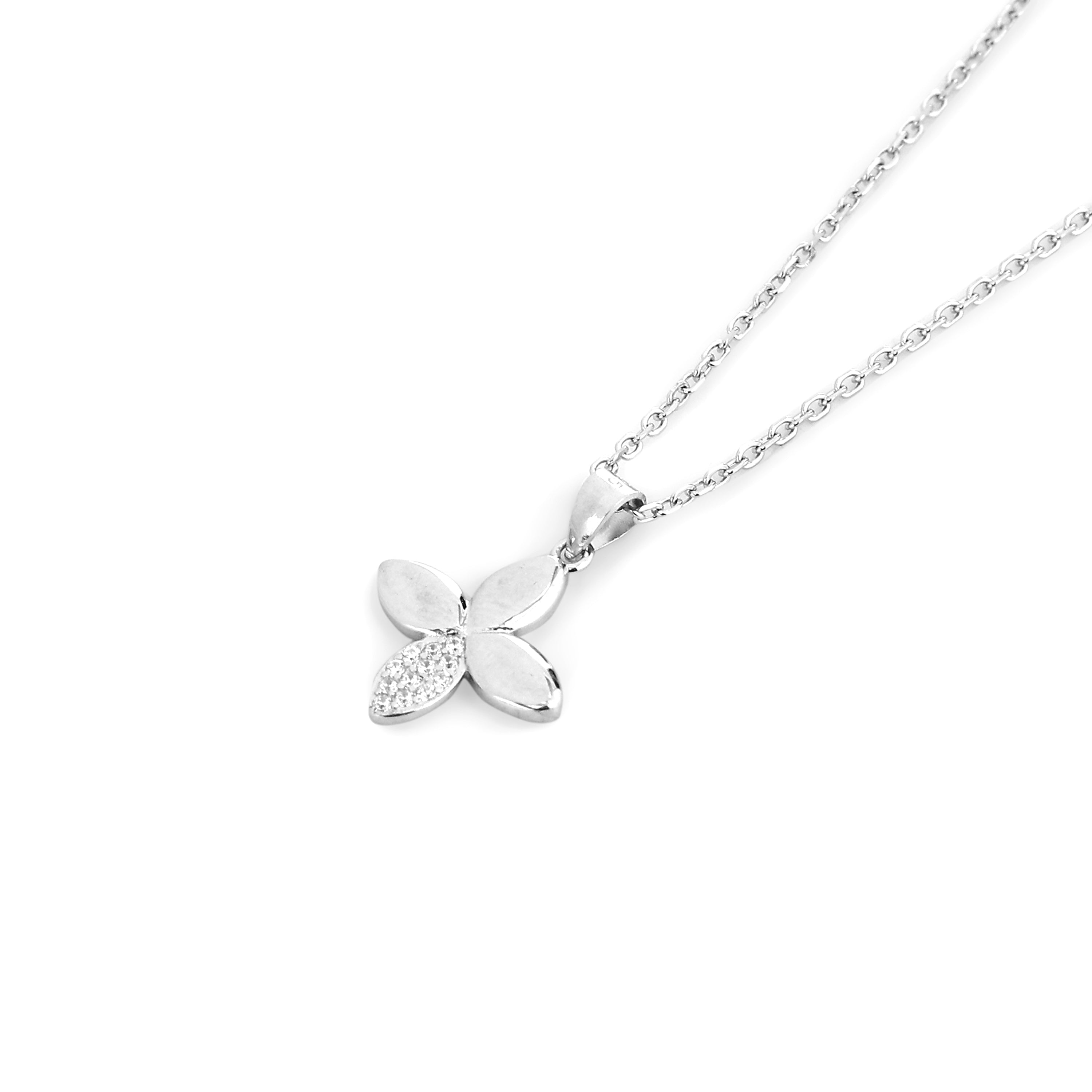 Petal Bloom Silver Pendant Set
