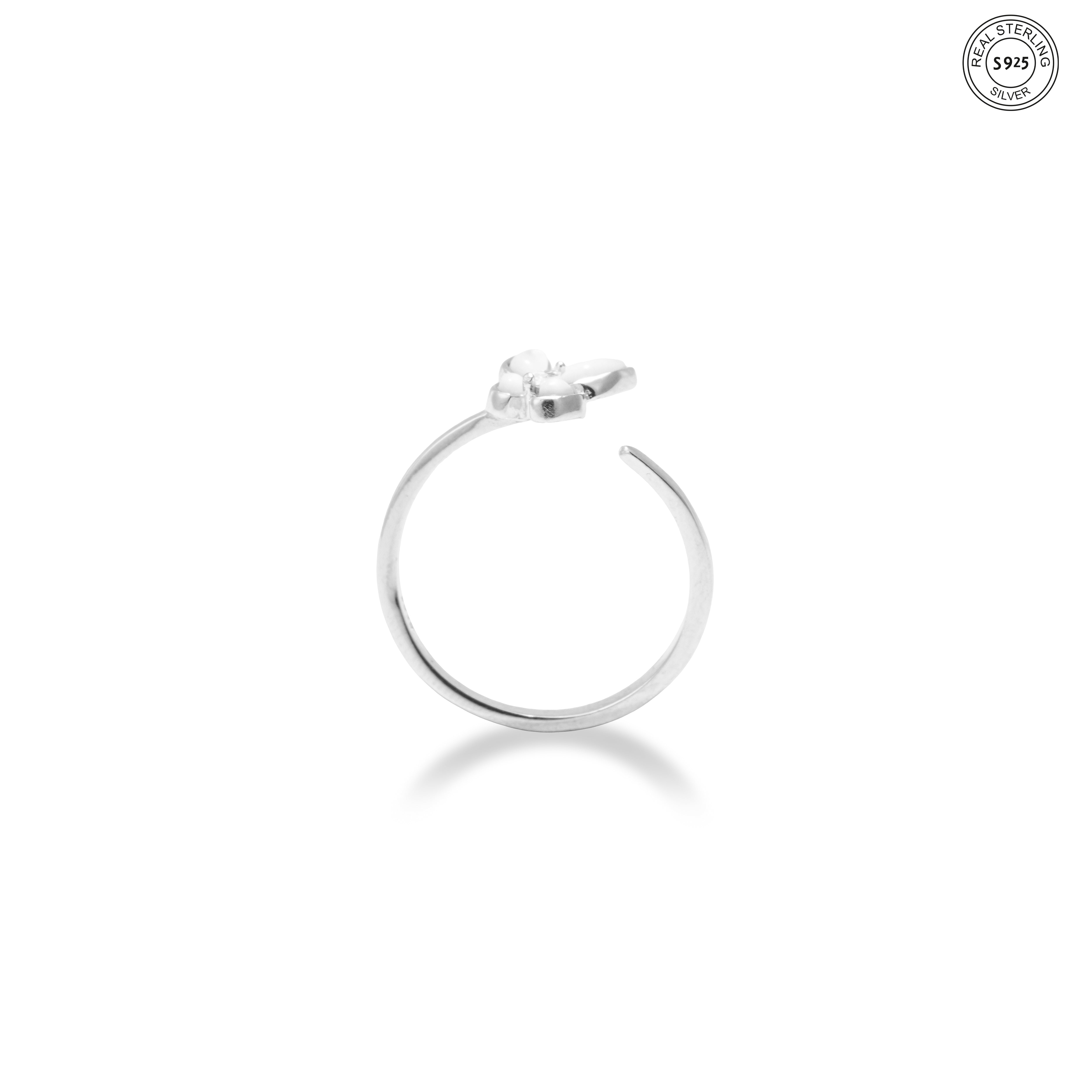 Adjustable butterfly silver ring cute everyday wear