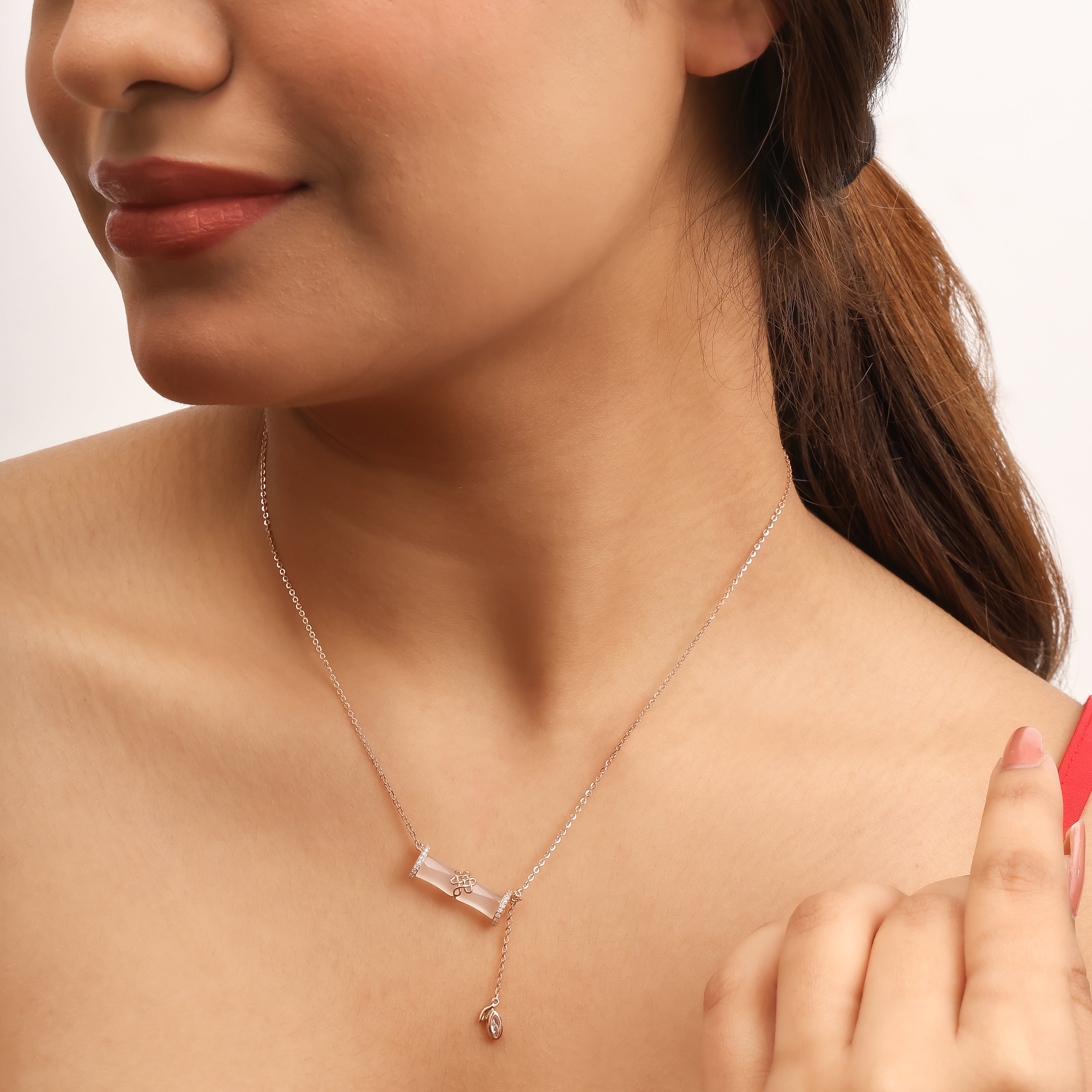 Bamboo blush pendant elegant nature inspired design