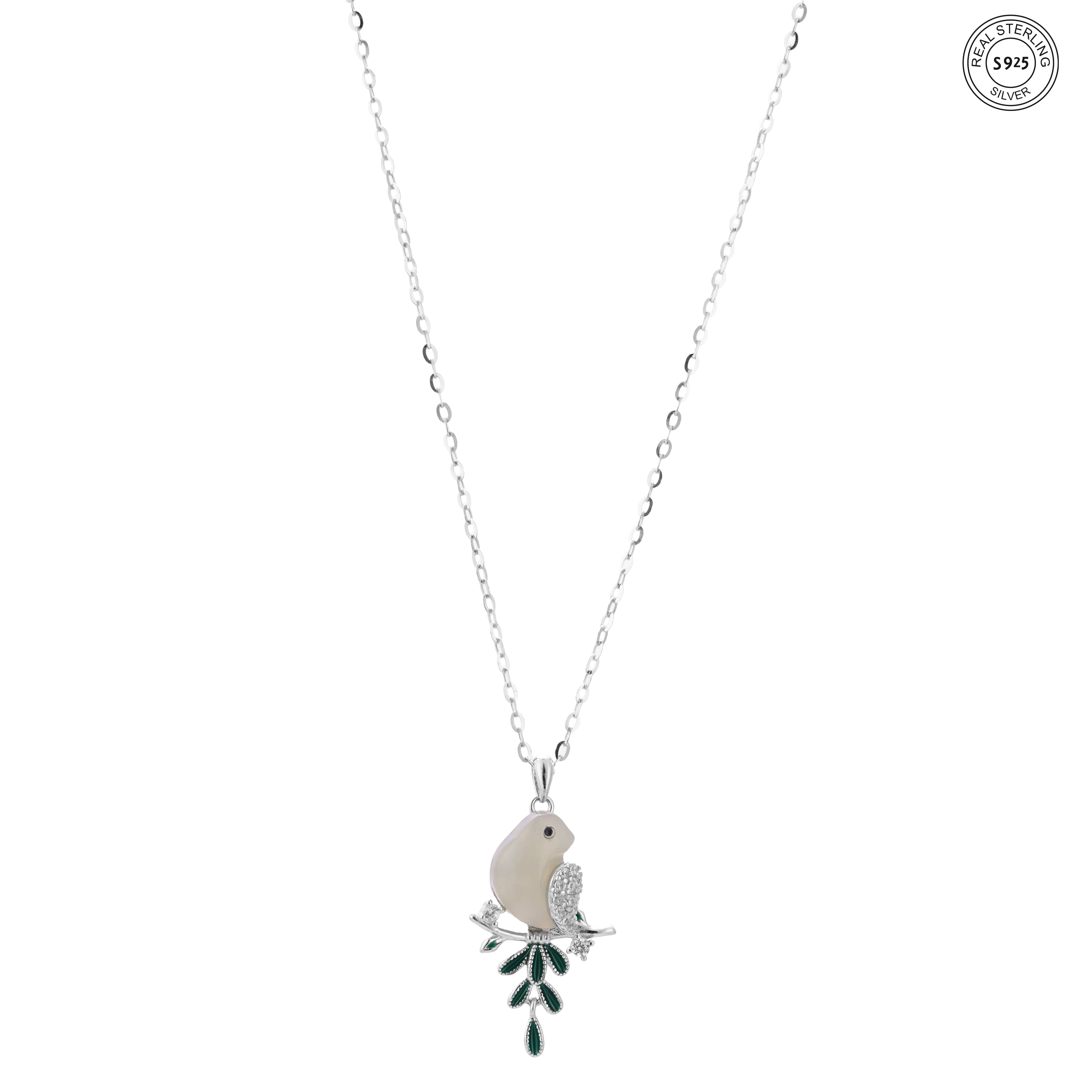 Cute bird pendant silver everyday wear style