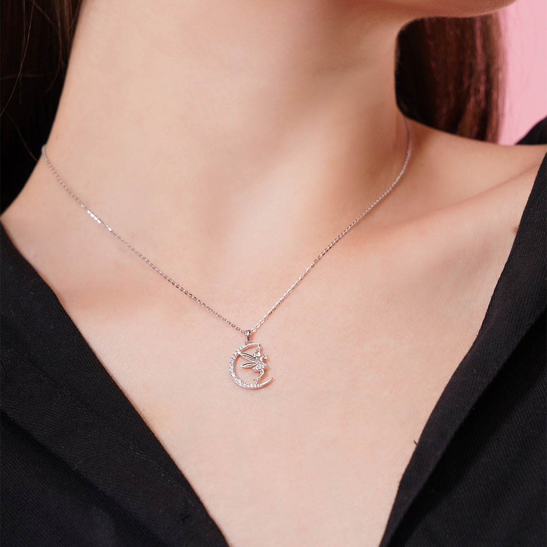 Dainty angel pendant 925 silver lightweight aesthetic necklace