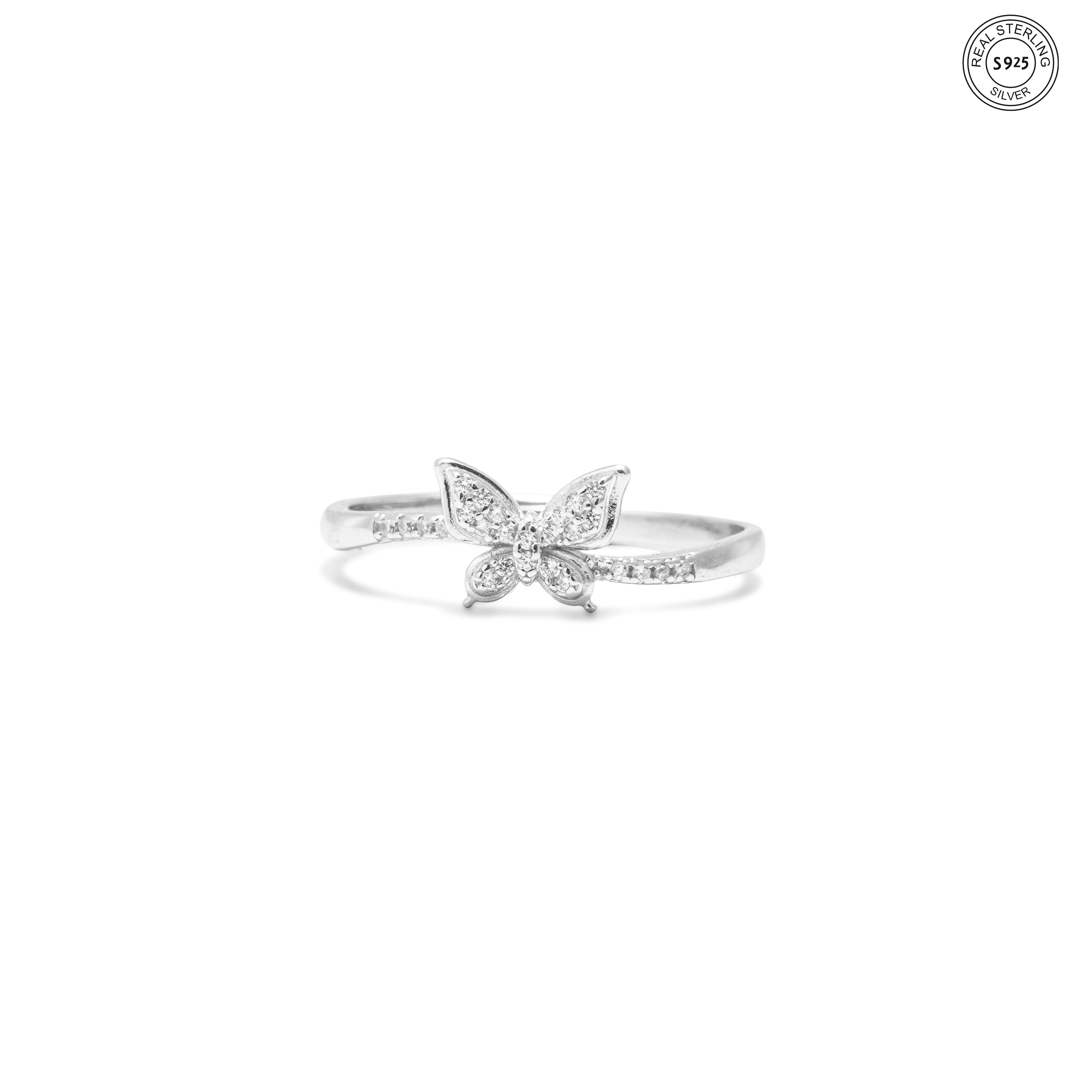 Dainty butterfly silver ring minimalist lightweight for daily wear