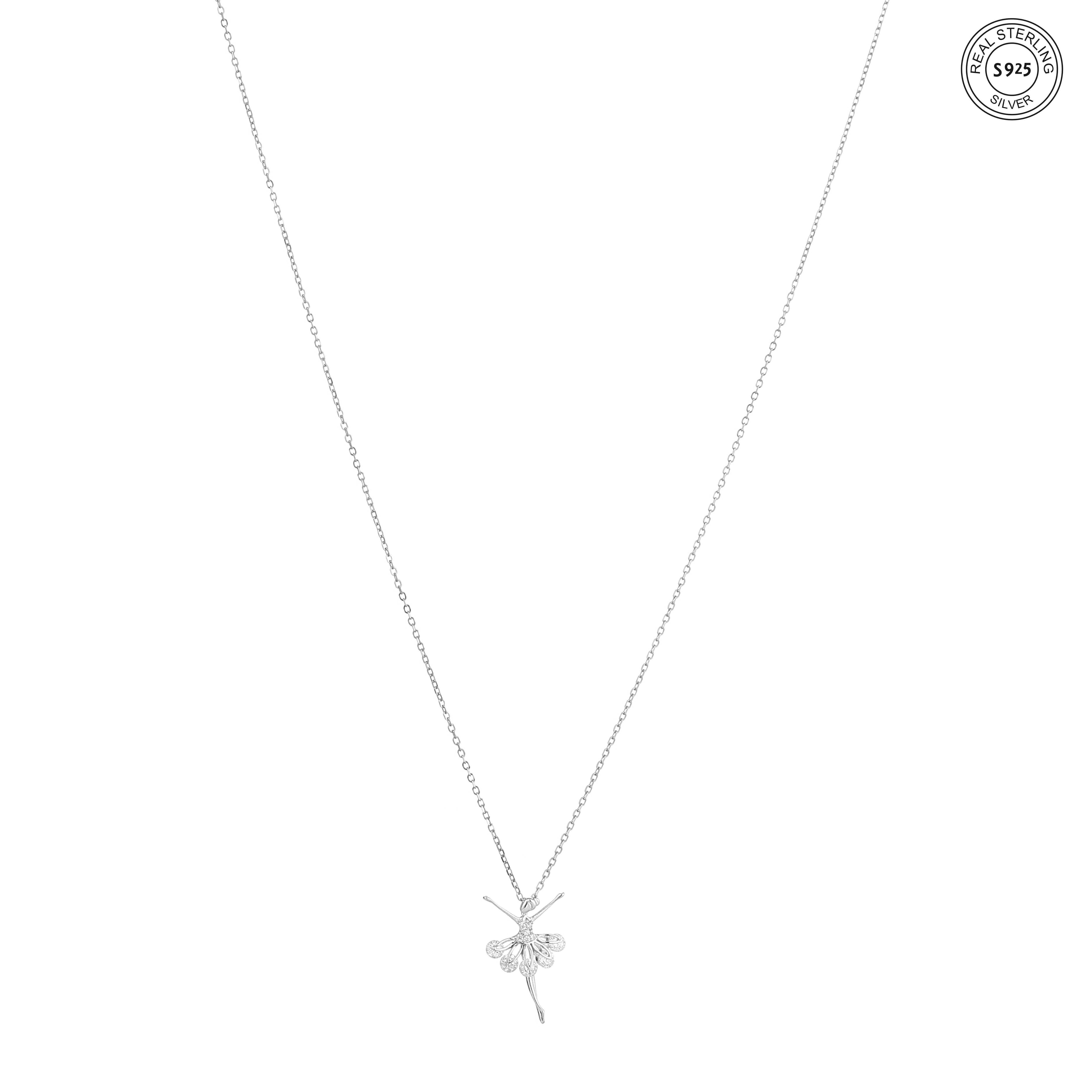 Dainty fairy silver pendant necklace for women cute everyday jewelry