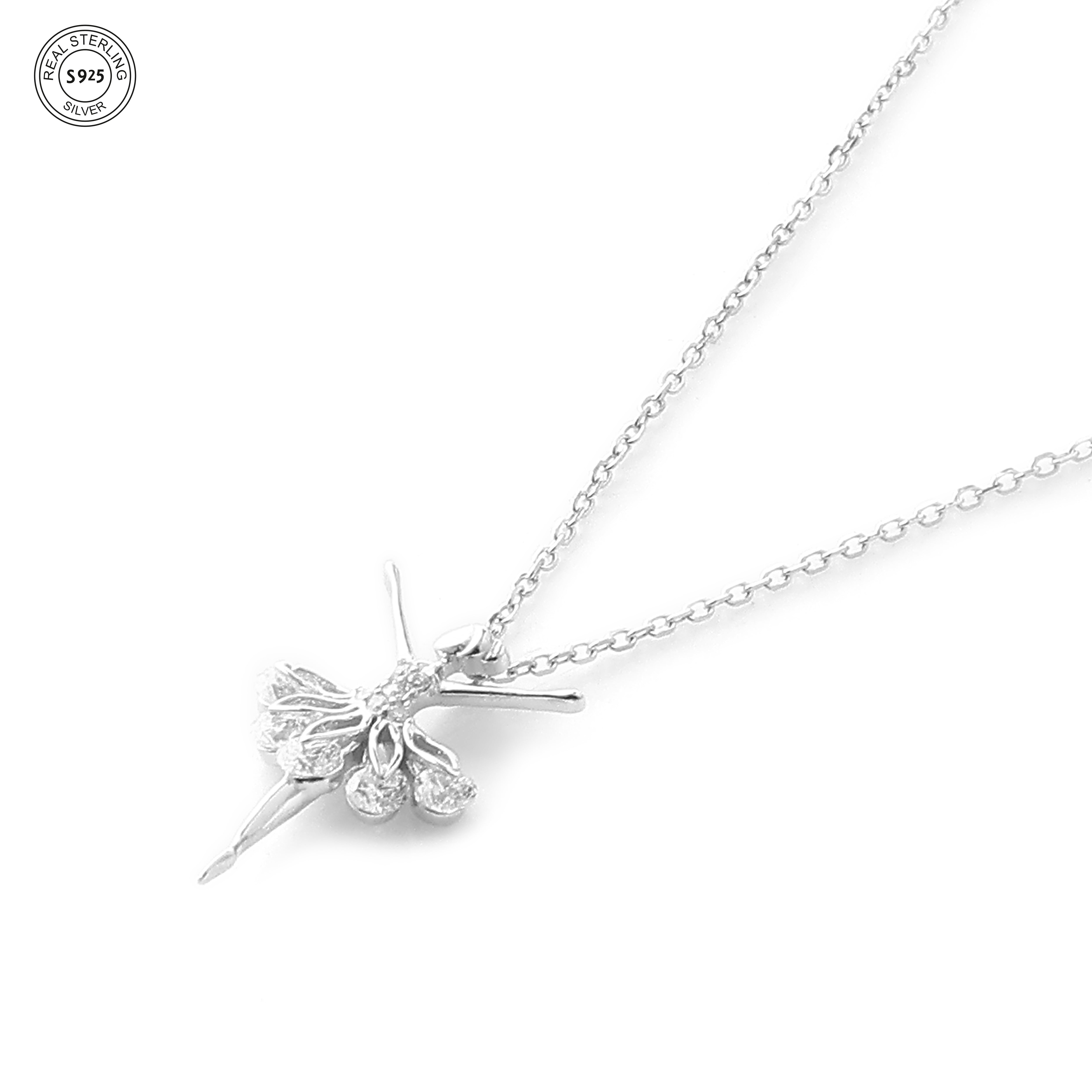 Fairy silver pendant necklace for women dainty magical jewelry