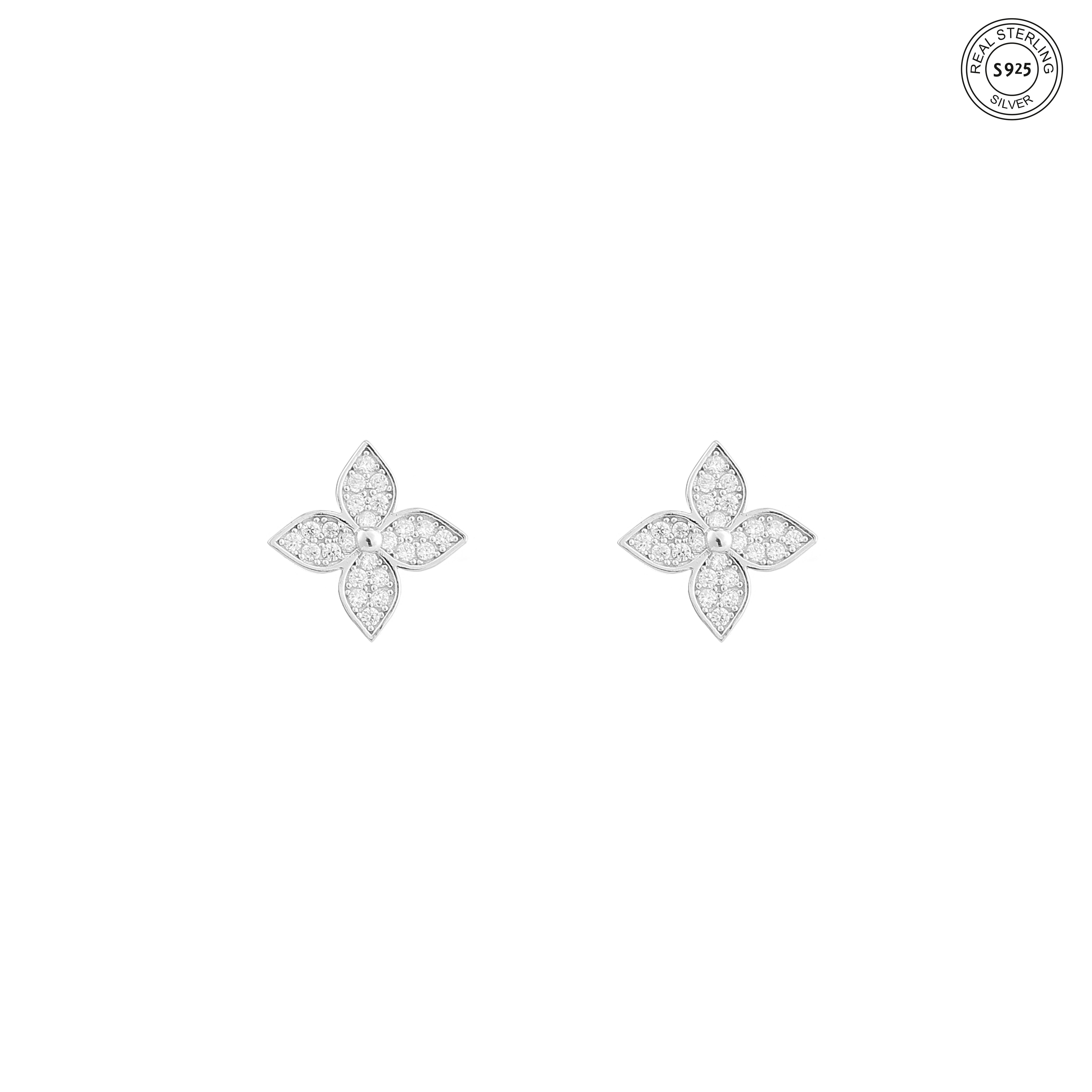 Flower silver studs for women minimalist everyday wear earrings