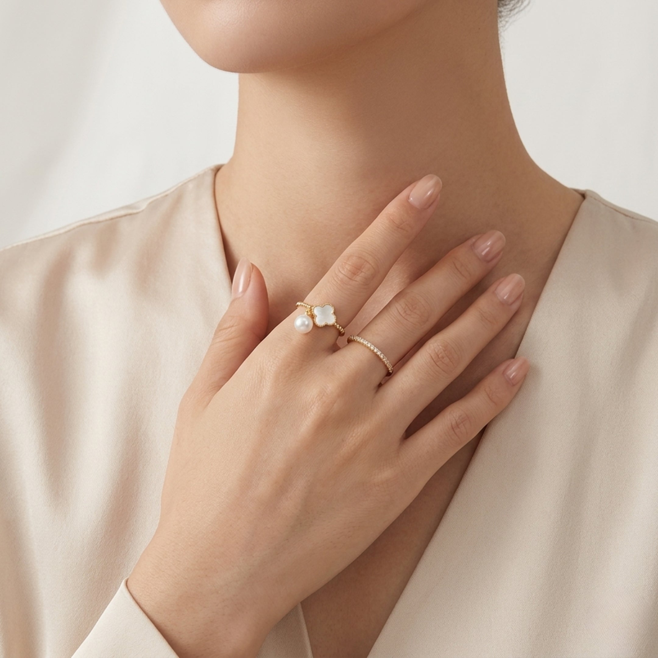 Fortune duo silver rings for women