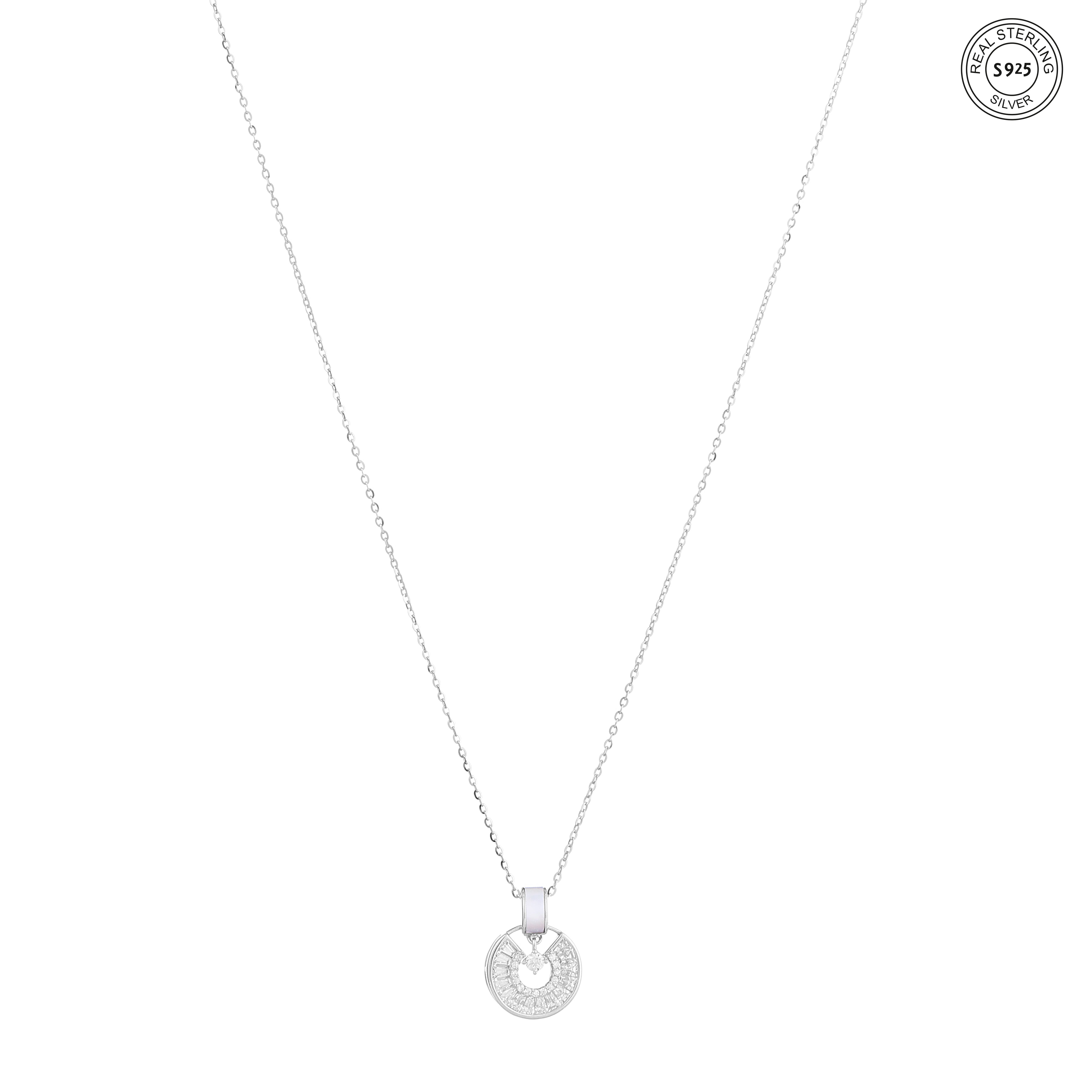 Geometric crystal pendant dainty elegant look