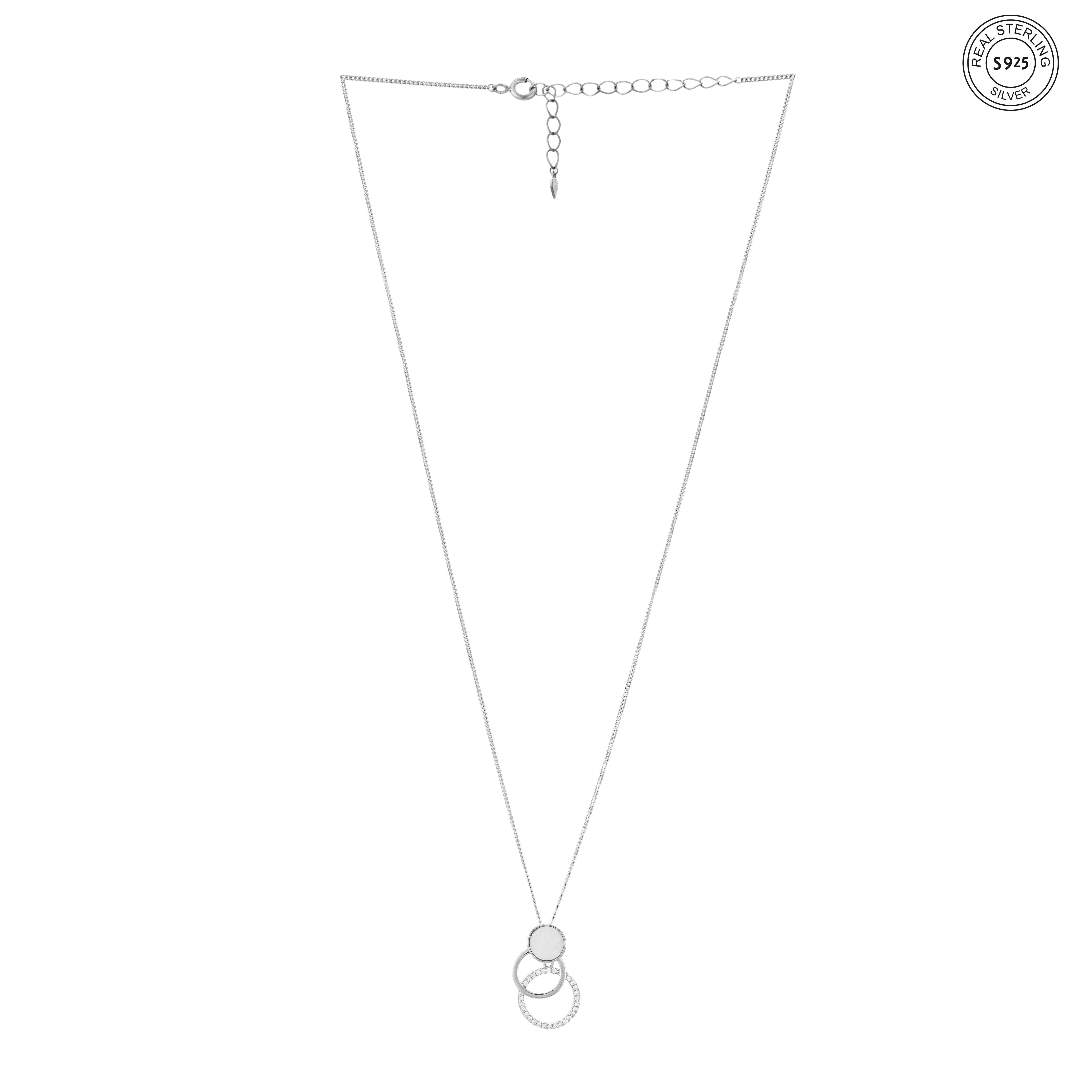Geometric loop pendant silver dainty elegant look