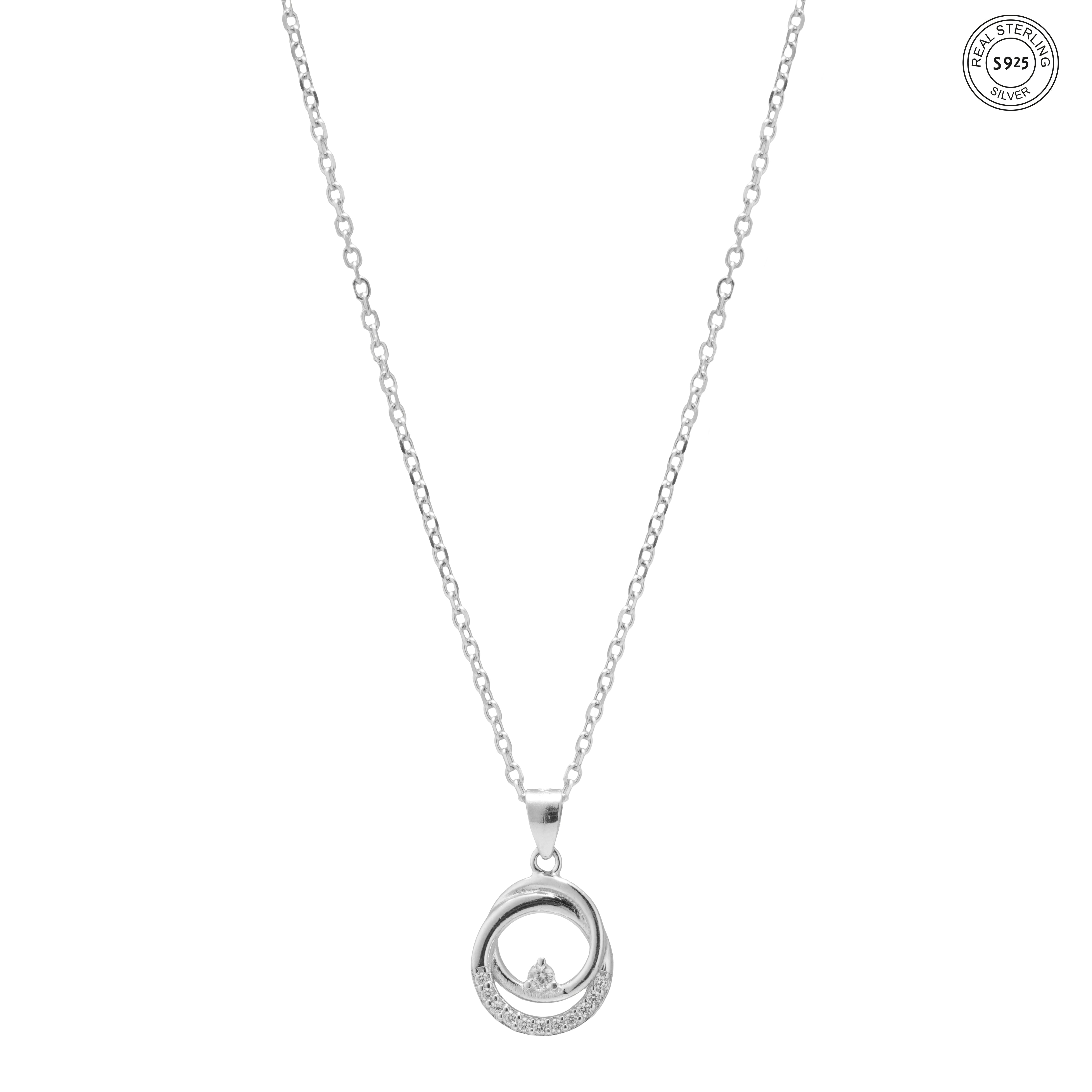 Geometric loop silver set modern design