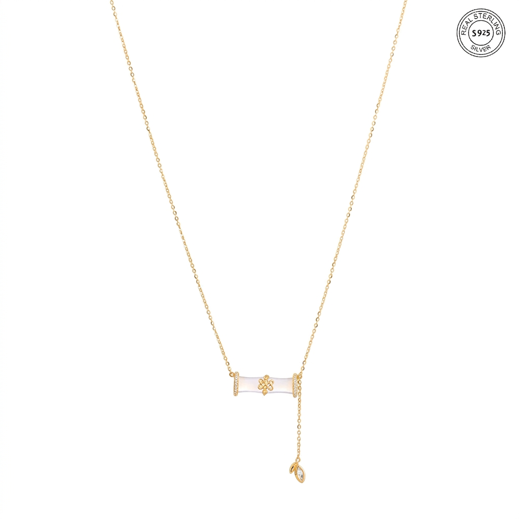 Gold plated bamboo pendant stylish elegant modern look