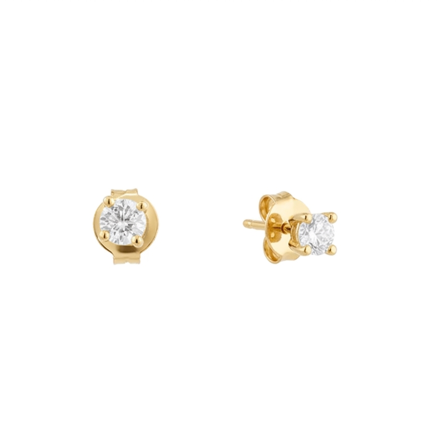 925 sterling silver gold plated solitaire stud earrings for women