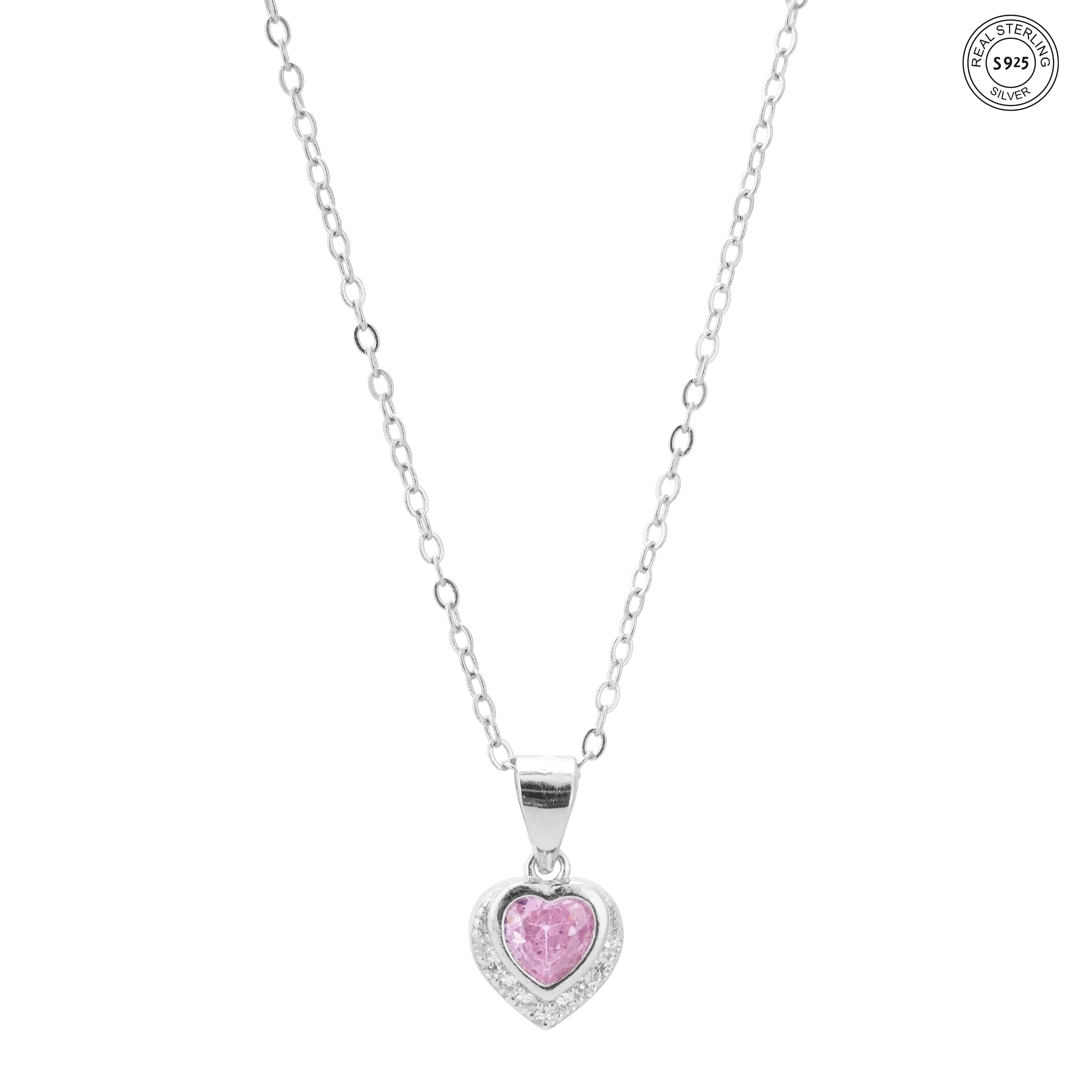 Elegant heart pendant set silver modern aesthetic