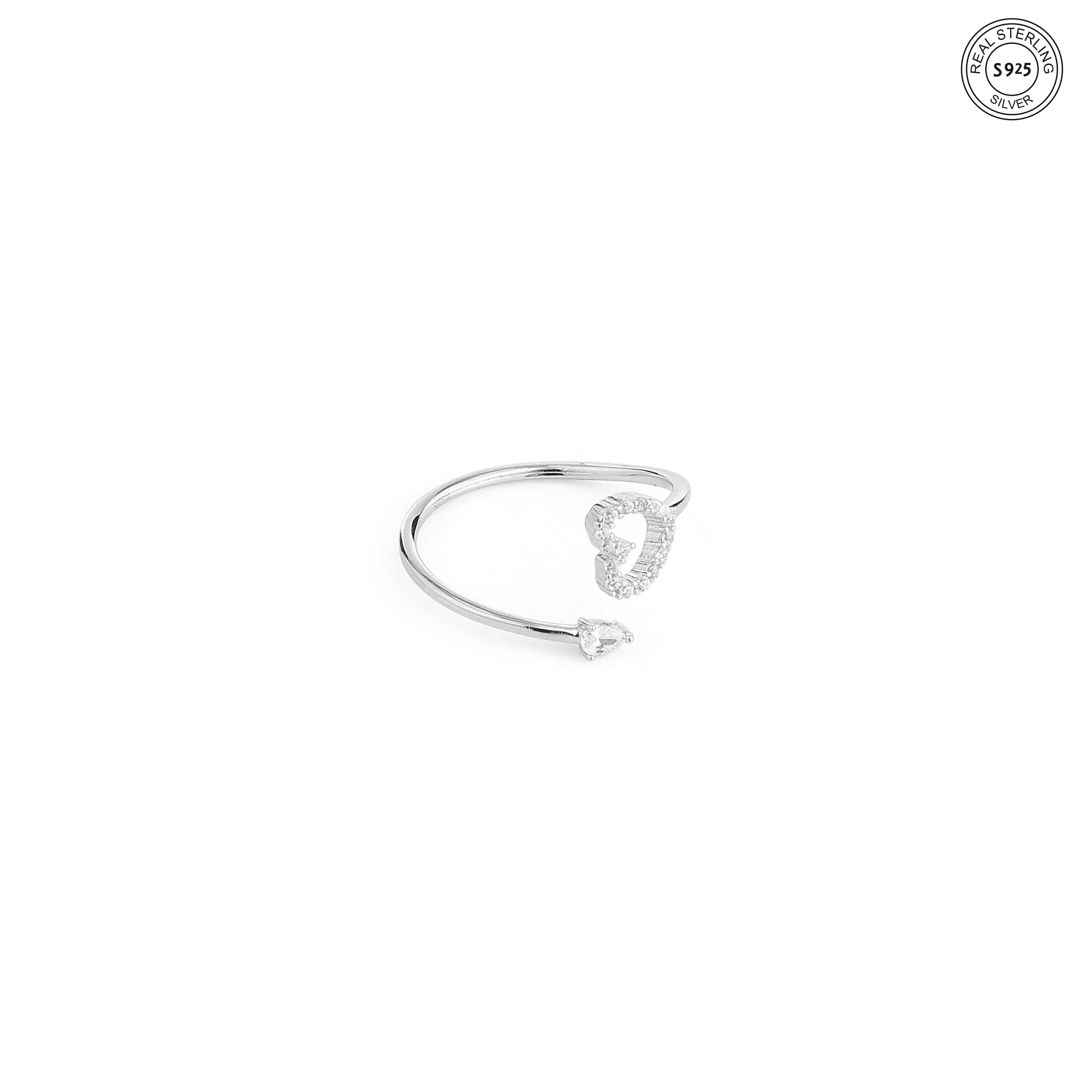 Heart silver ring minimalist cute style