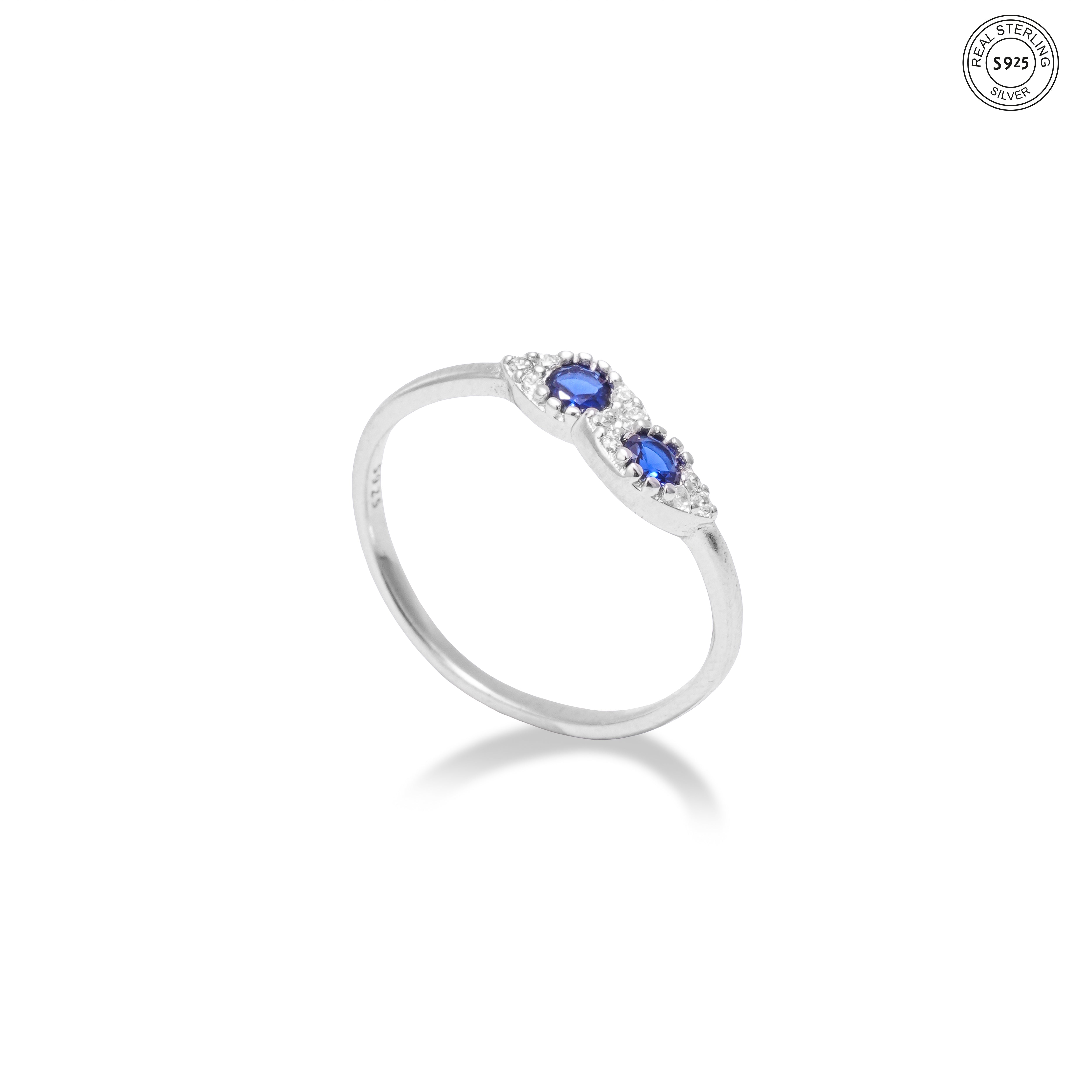 Lucky evil eye silver ring for women positive energy jewelry