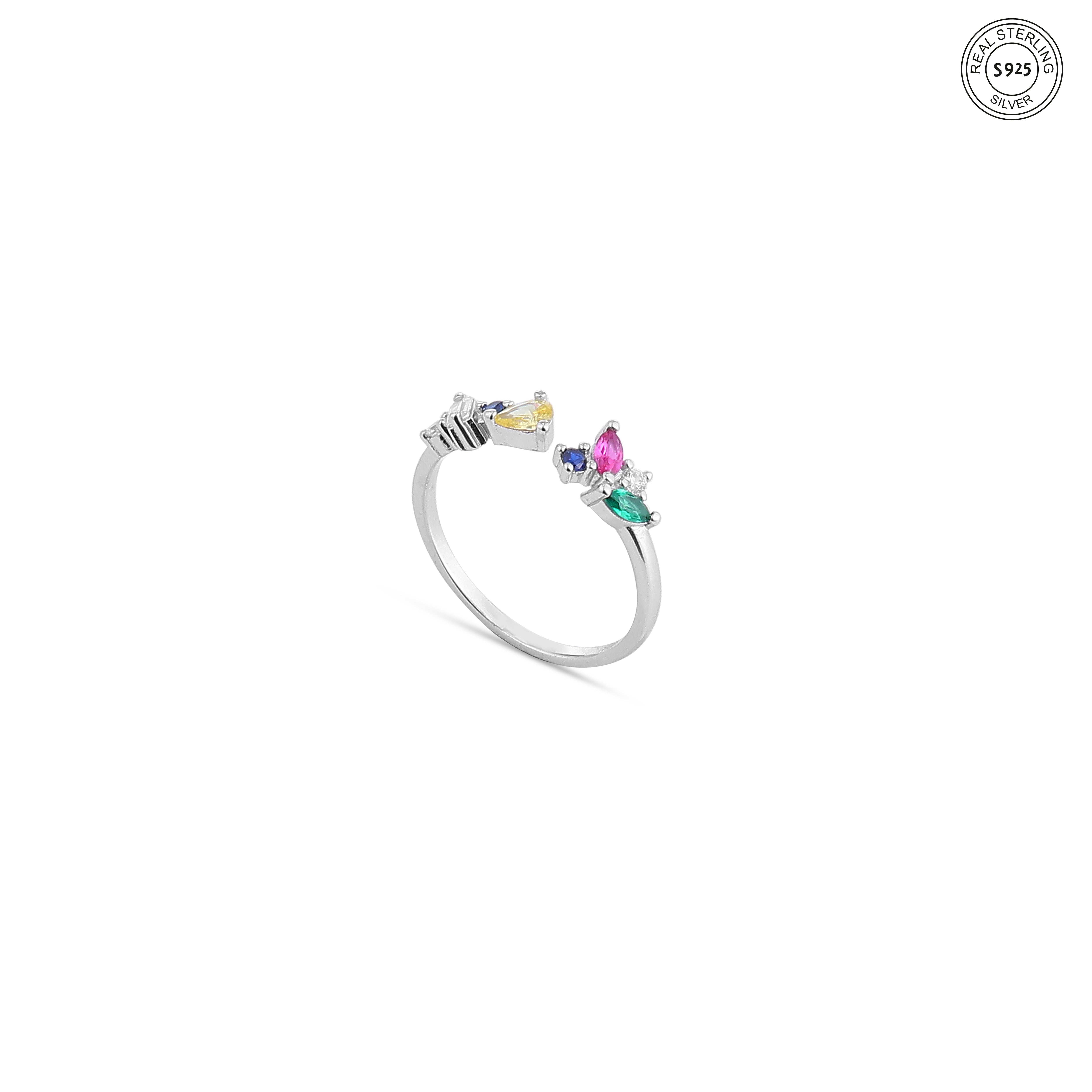 Minimalist 925 silver gemstone ring for women elegant daily wear