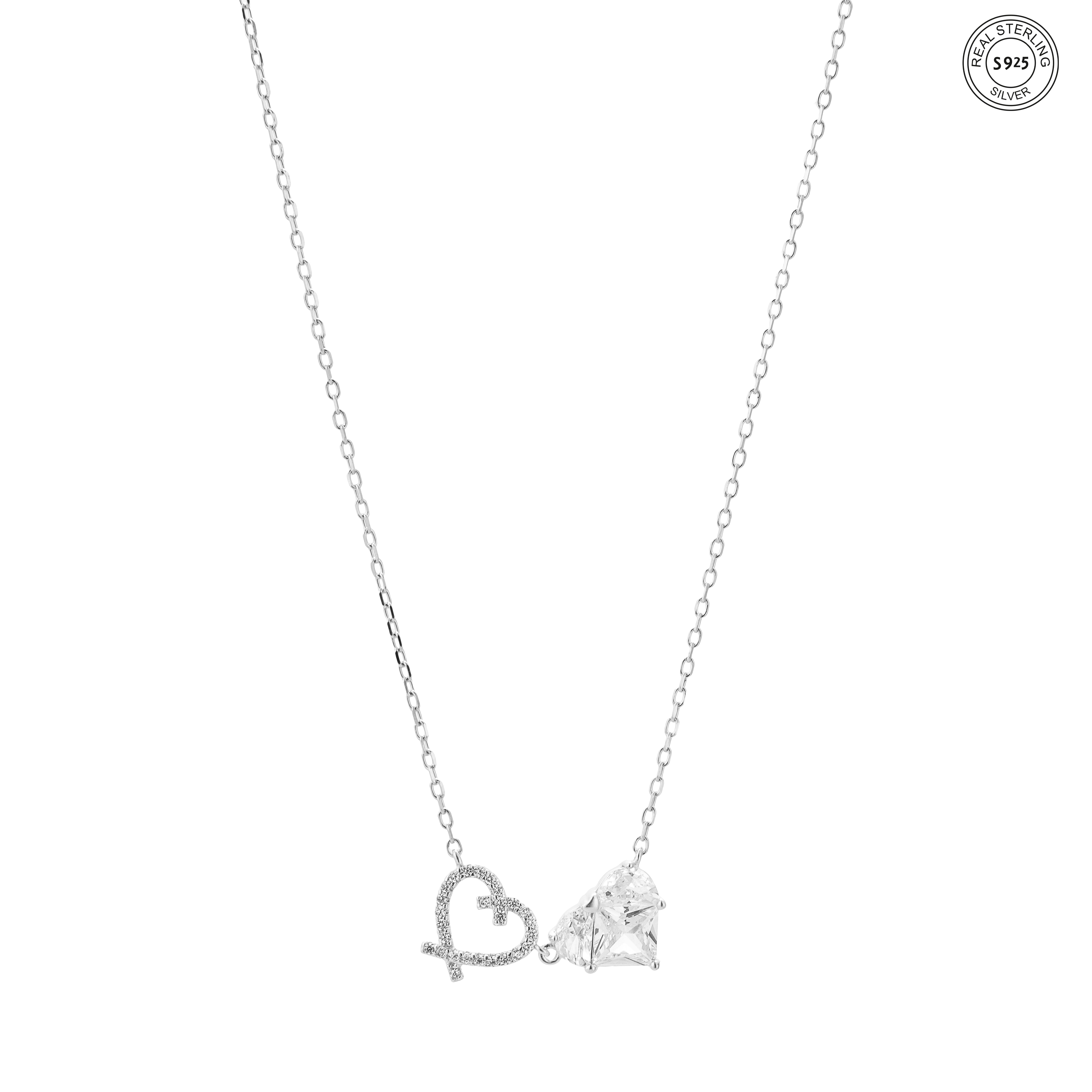 Minimalist prism silver necklace 925 silver lightweight daily wear