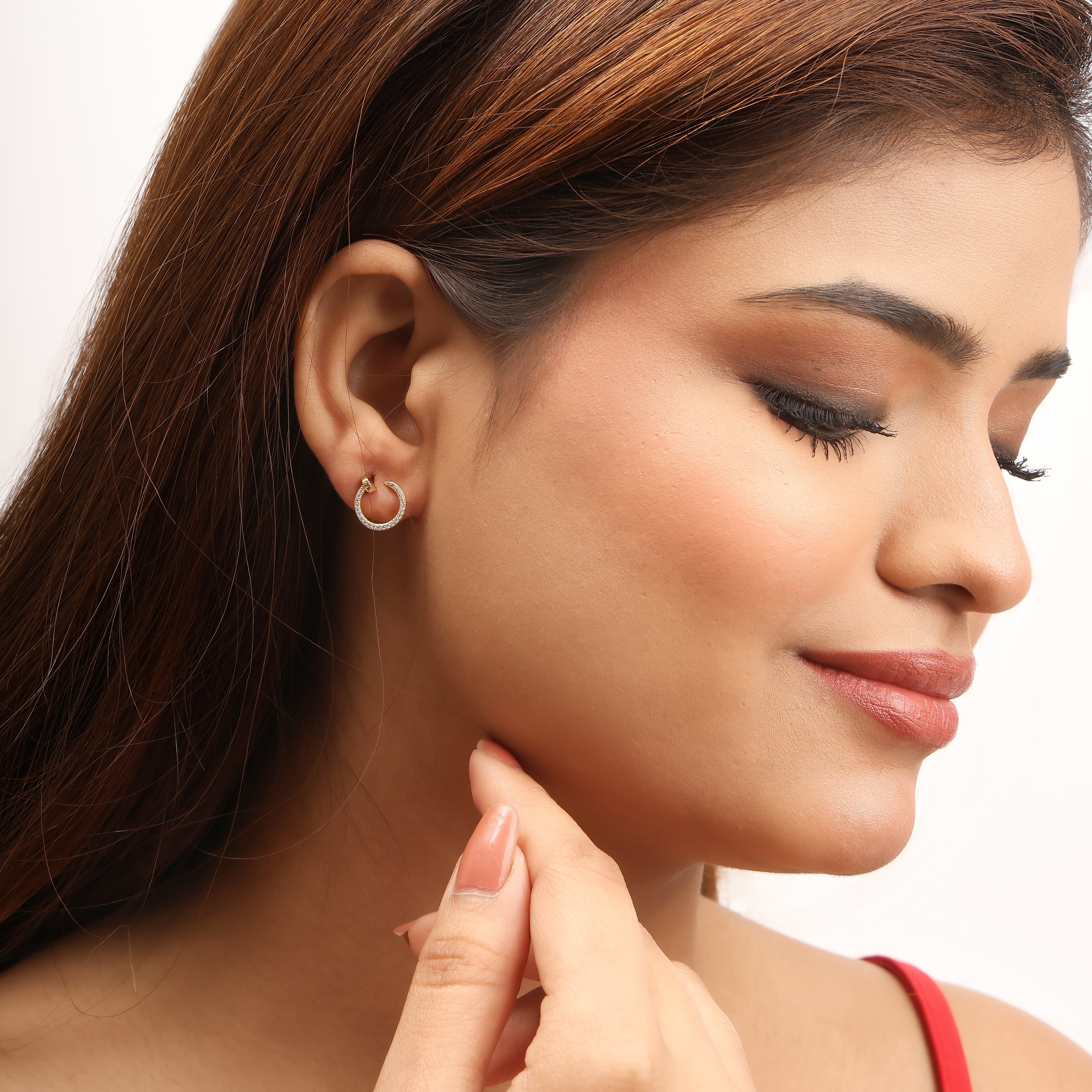 Open hoop silver earrings for women lightweight daily wear