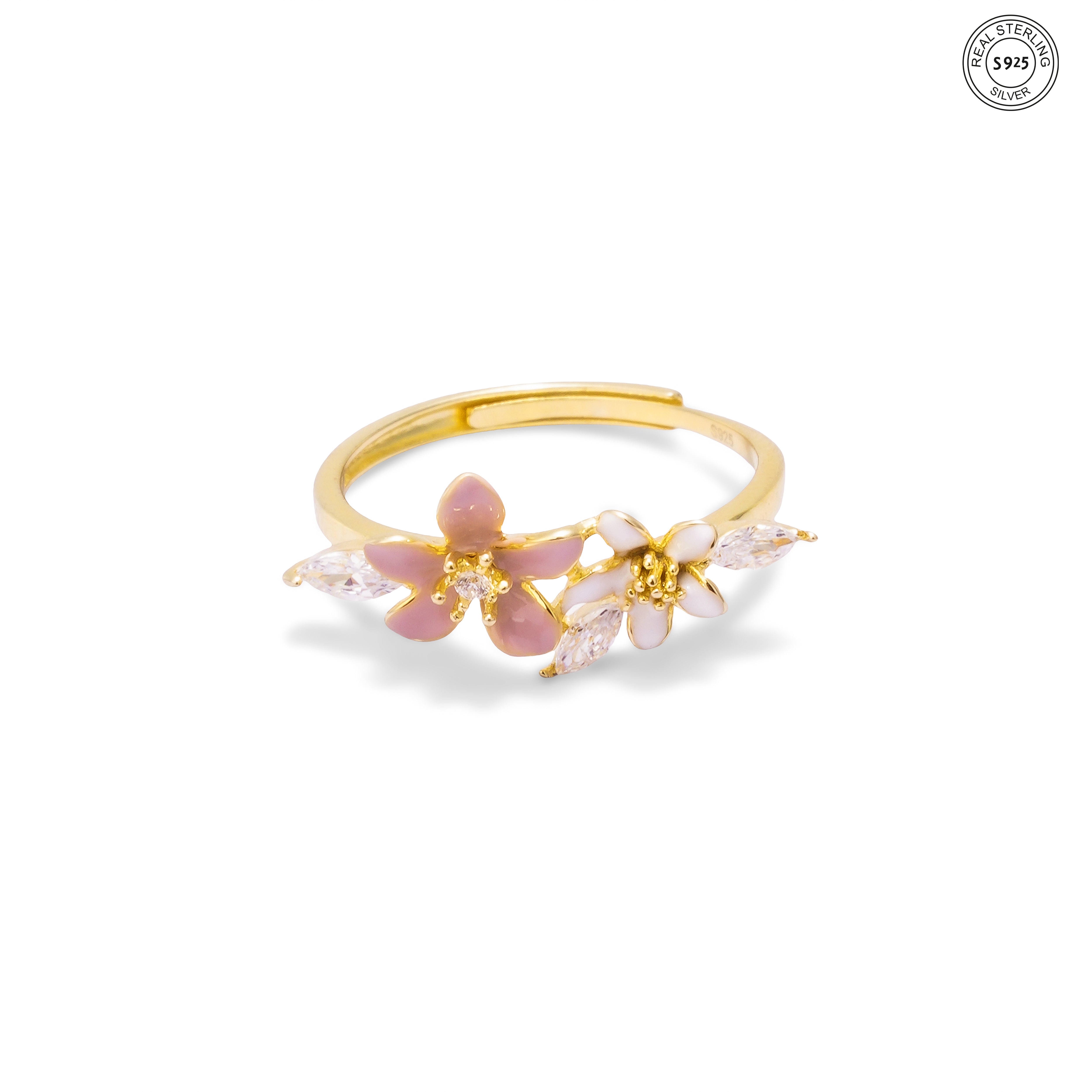 Pastel stone silver ring aesthetic cute style