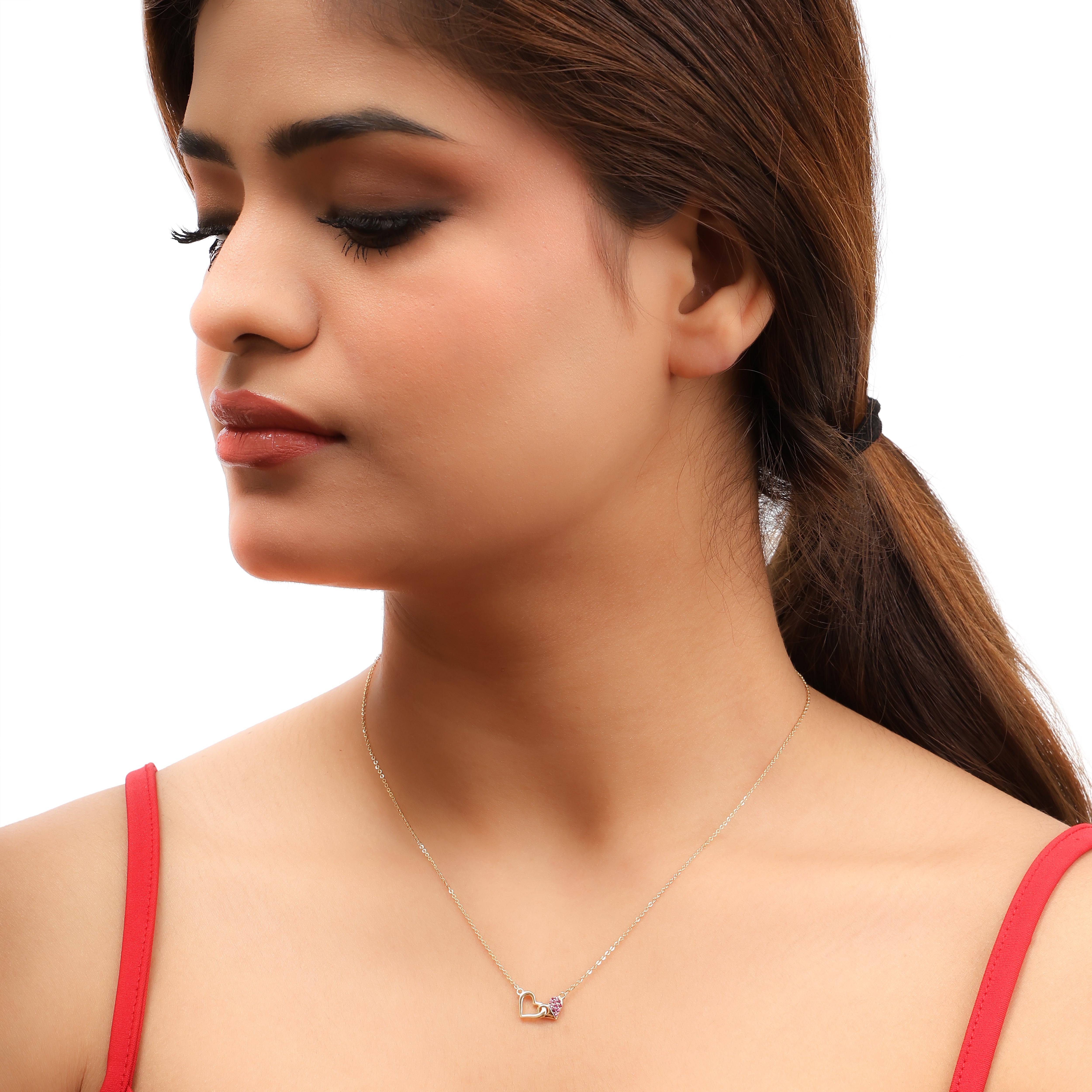 Romantic heart silver pendant for women 925 silver love necklace