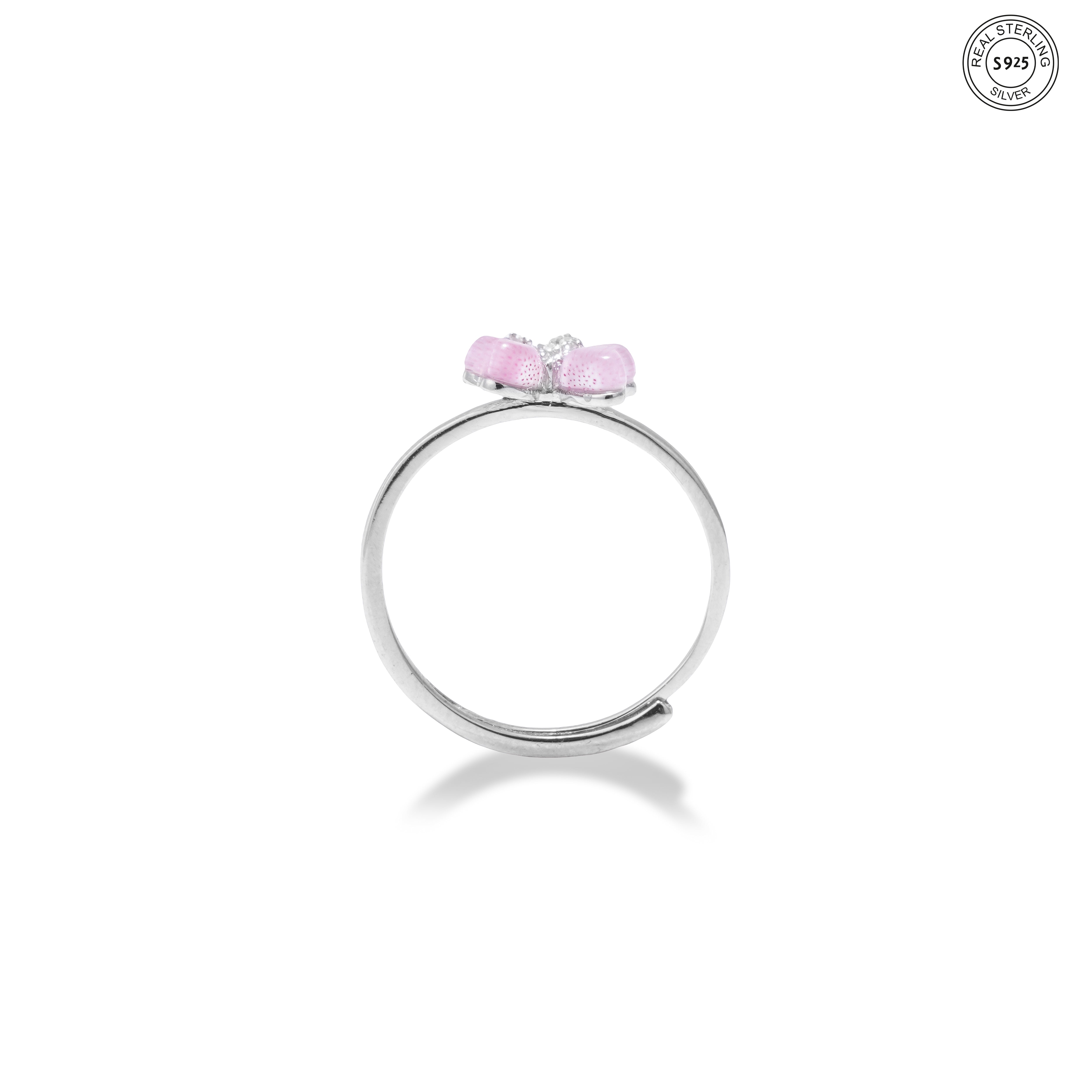 Romantic heart silver ring dainty elegant look