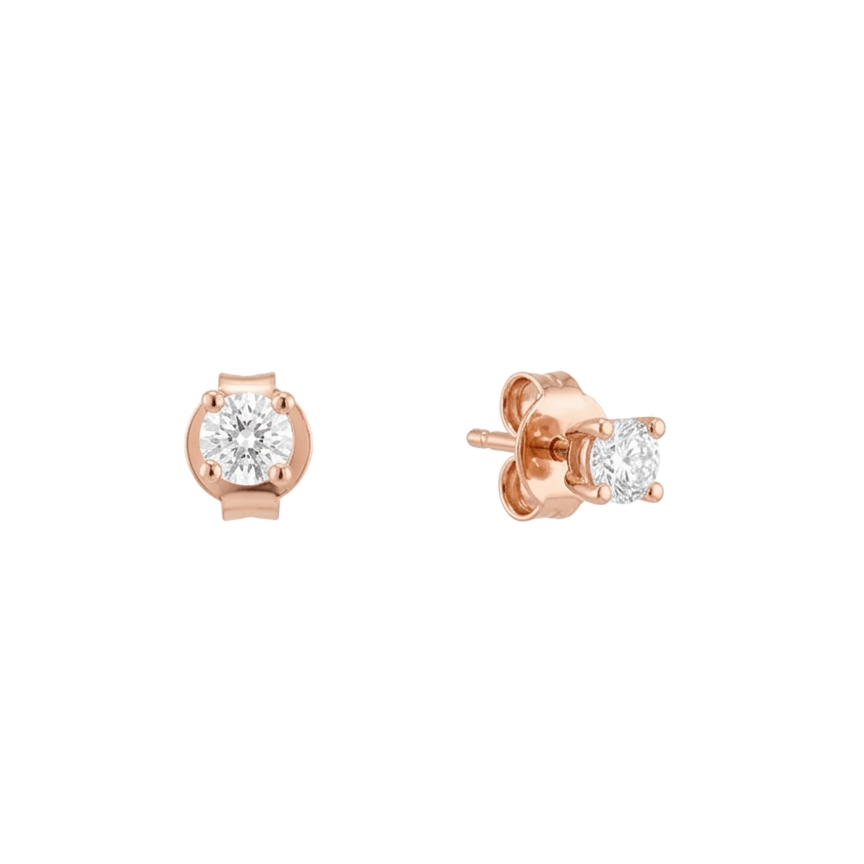 925 sterling silver rose gold solitaire stud earrings for women