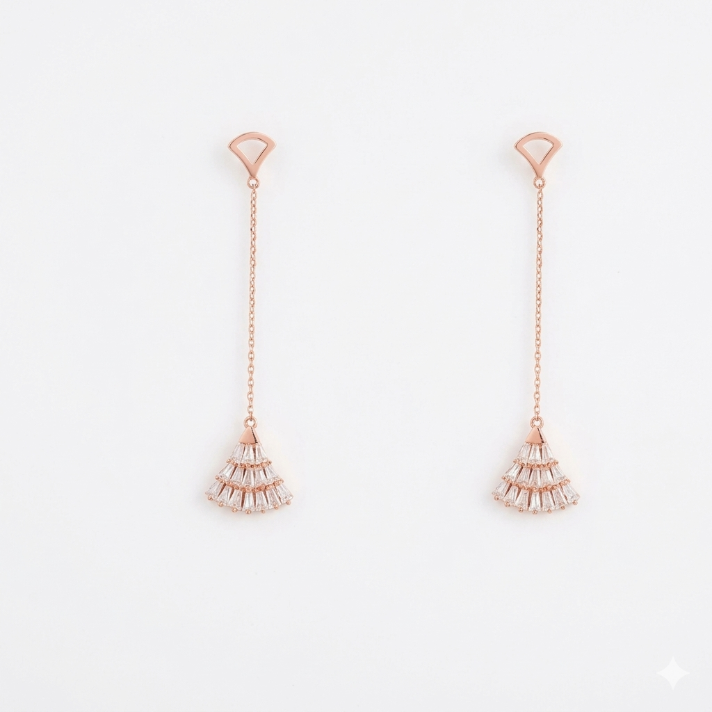 Glow Drape Silver Earrings