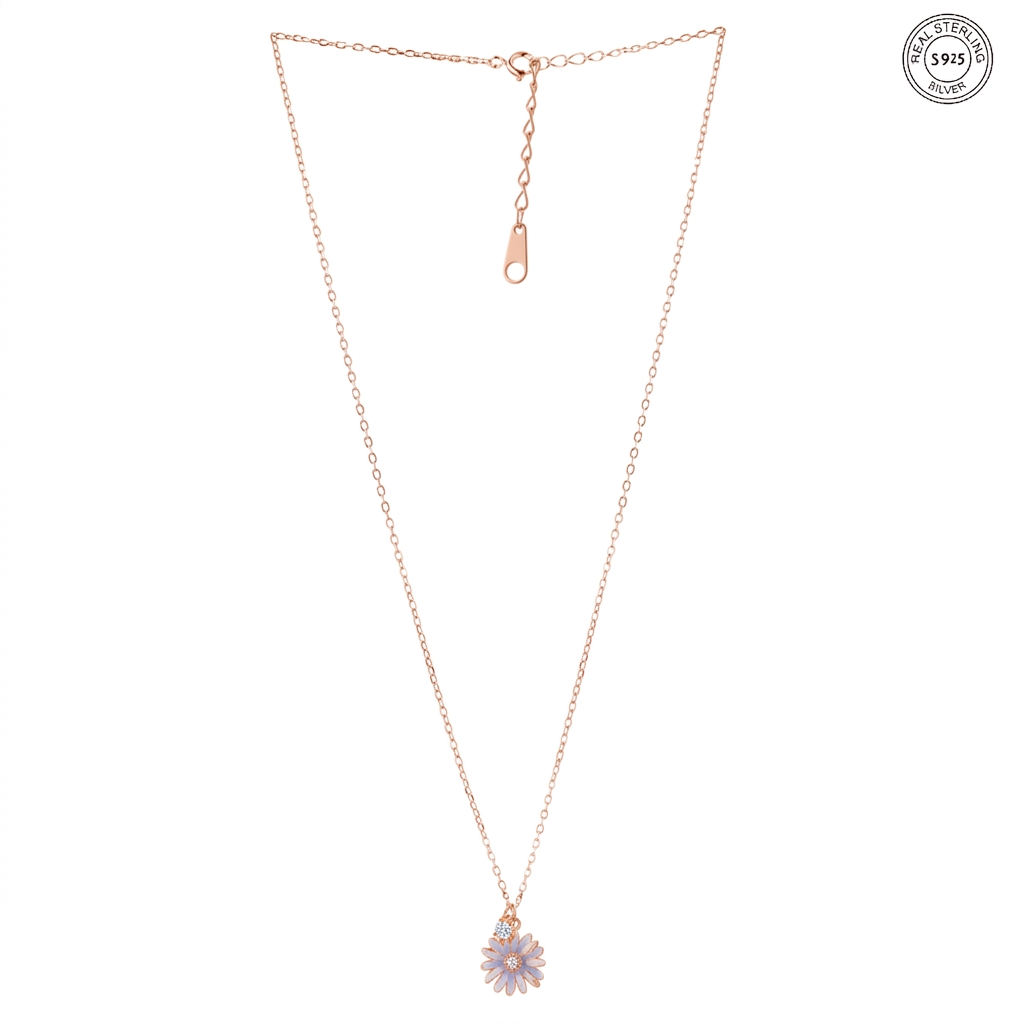 Rosegold daisy pendant elegant floral jewellery style