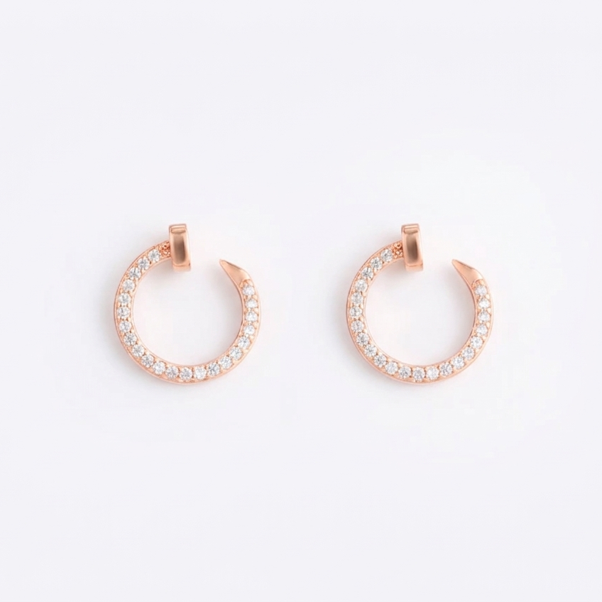 Rosegold hoop earrings for women trendy elegant jewelry