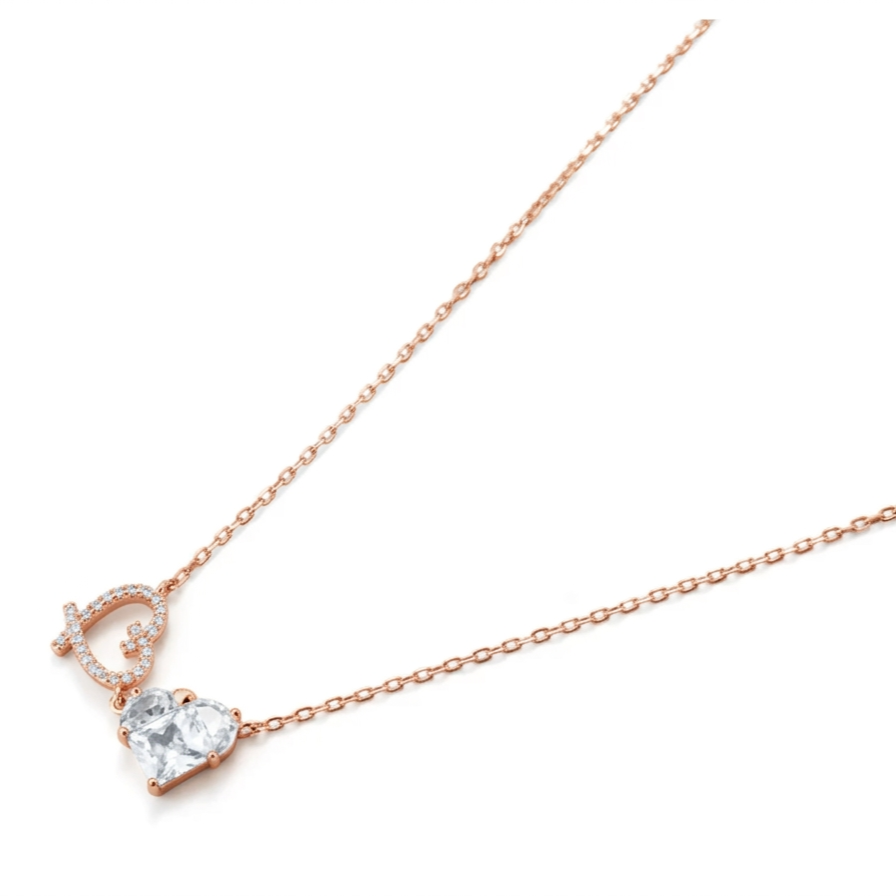 Prism pendant rose gold finish aesthetic necklace for girls