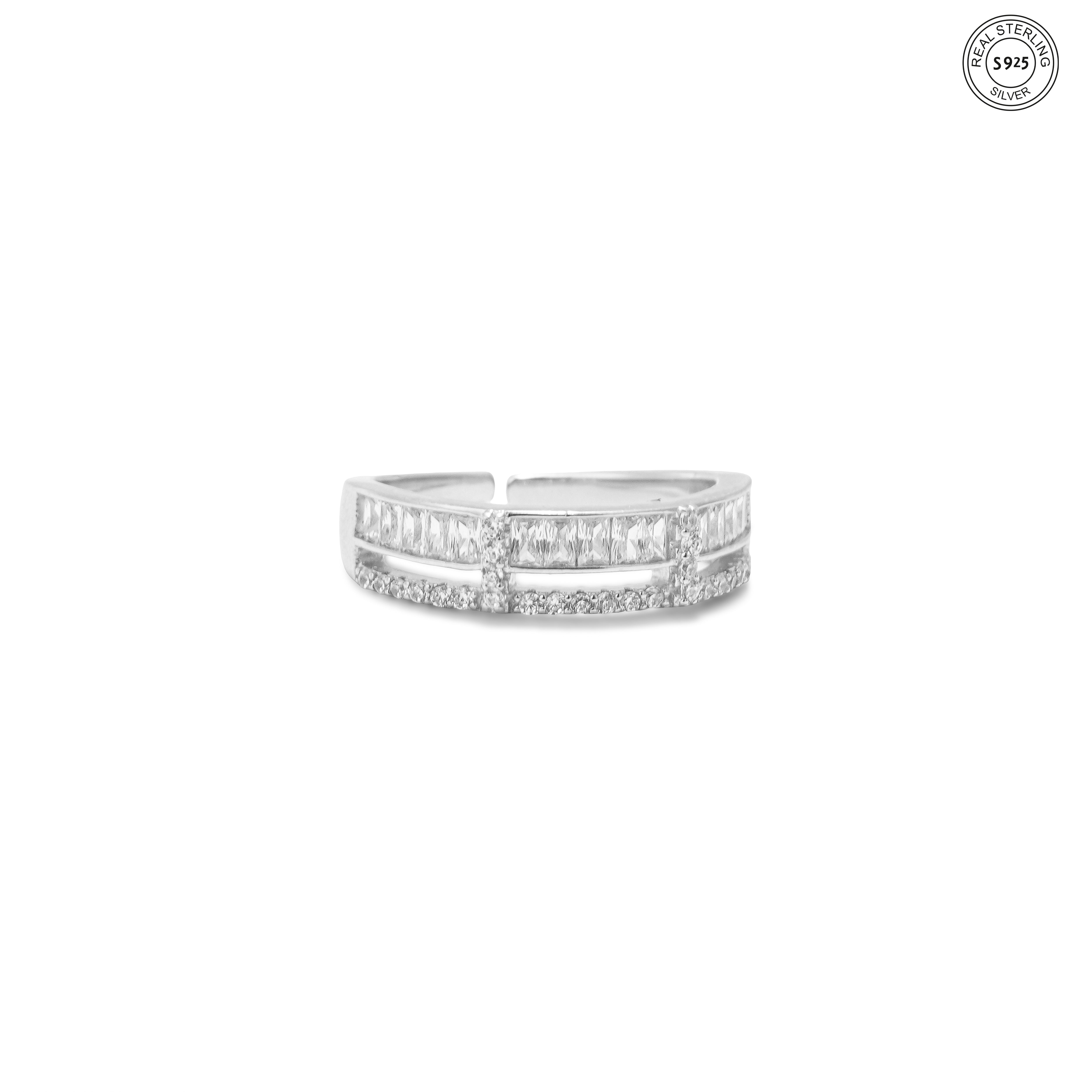 Silver lumiere band ring sleek minimalist design