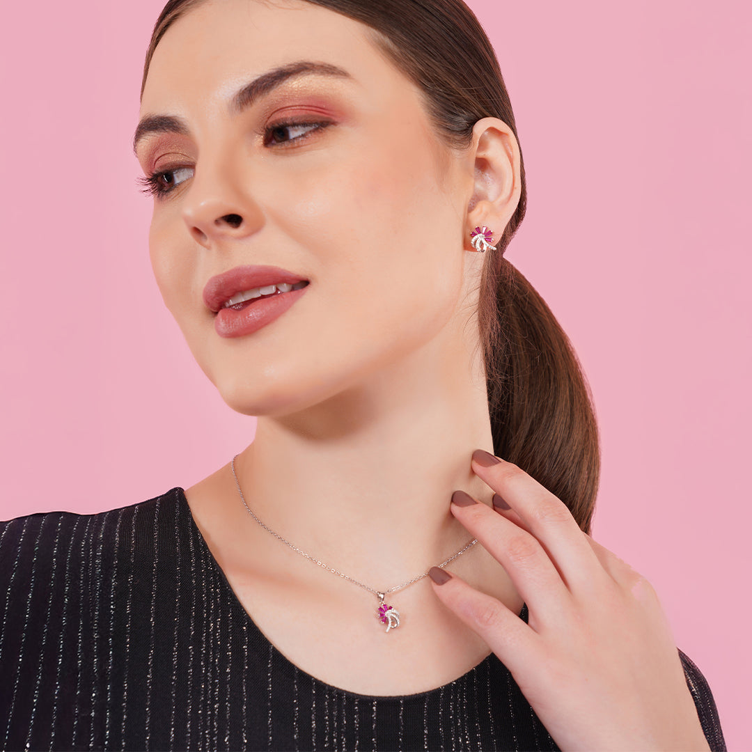 Silver sleek flare set for women