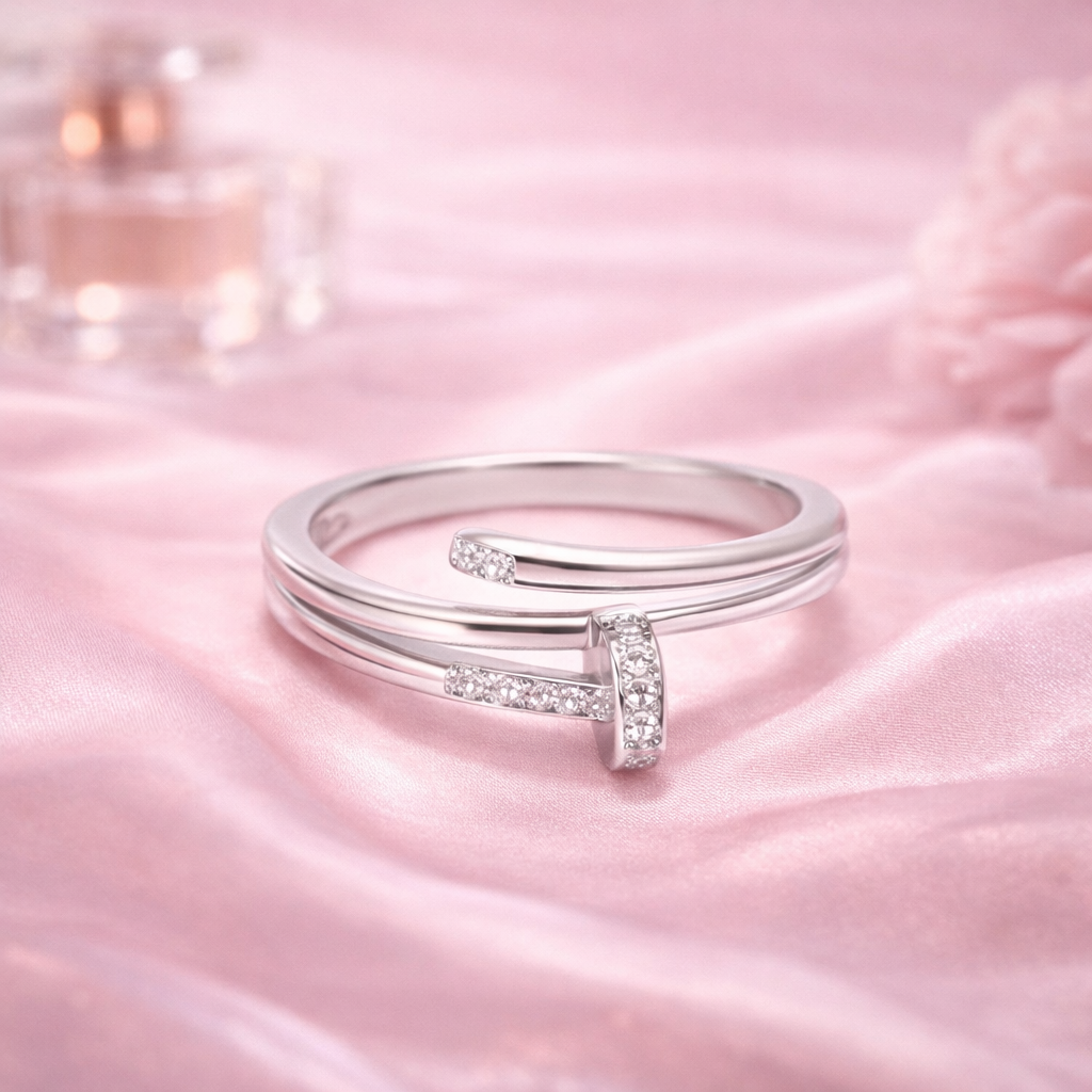 Sleek silver ring design 925 for girls lightweight daily wear