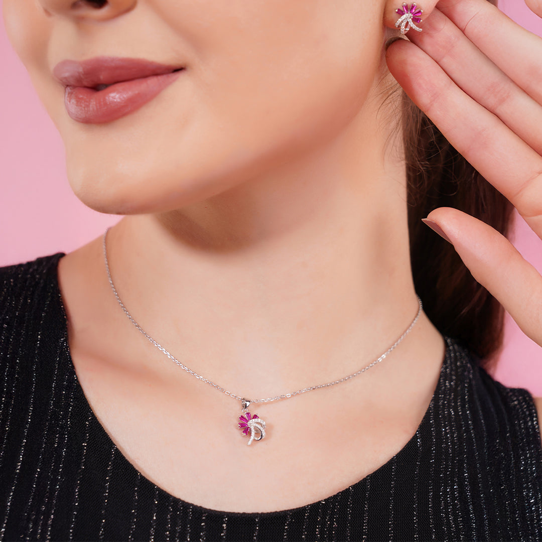 Trendy silver jewelry set India women
