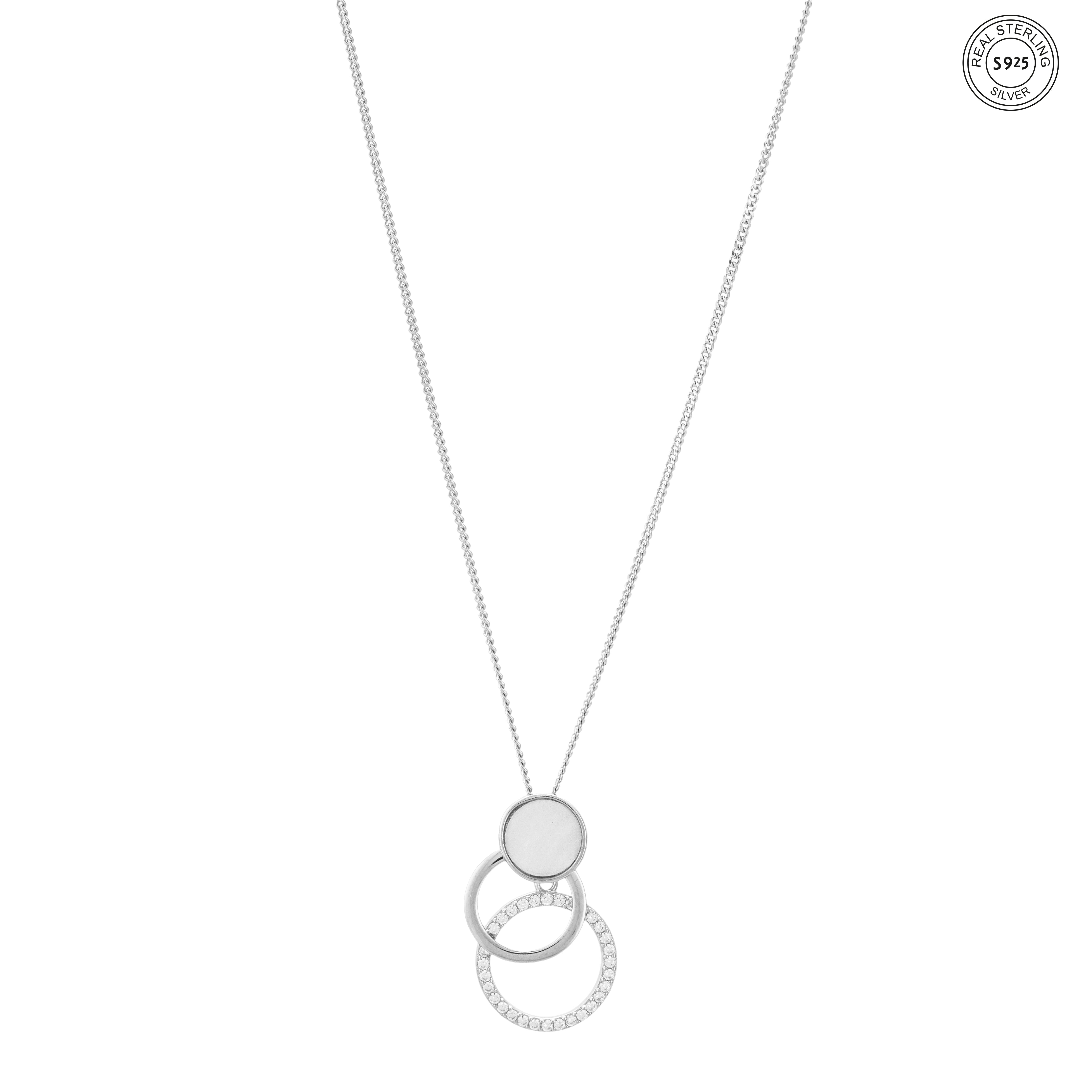 Trio loop silver pendant minimalist modern style