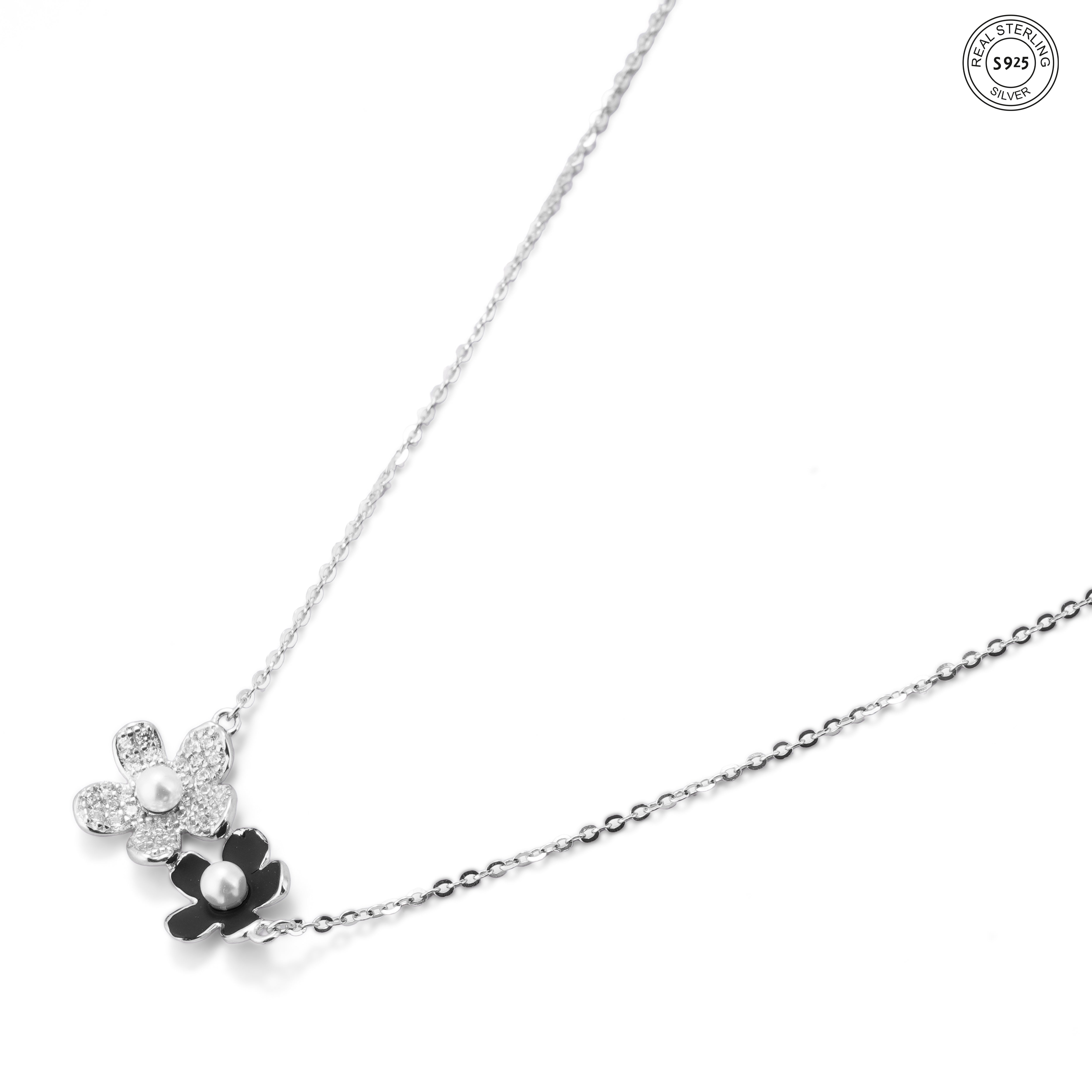 Two tone floret pendant elegant floral design